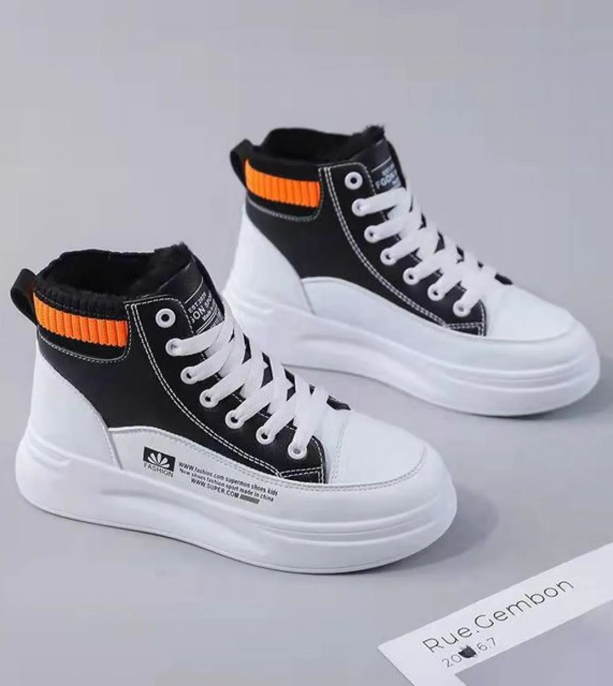 Comemore Womens Leather Sneakers White Black Plush Furry Warm Winter Boots Casual Running Shoes For Women 2022 Fashion