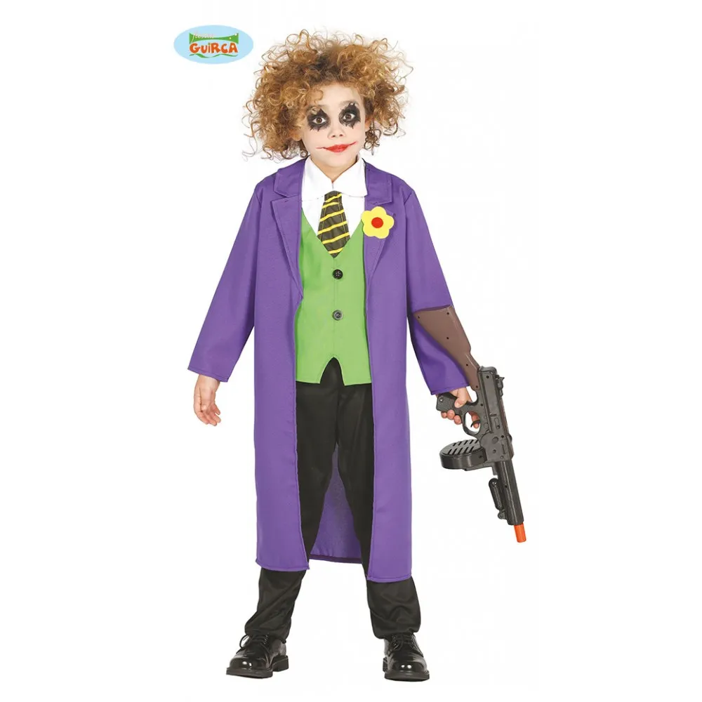 Costume Joker Batman Marvel Bambino 10-12 Anni Travestimento Carnevale Halloween Fun