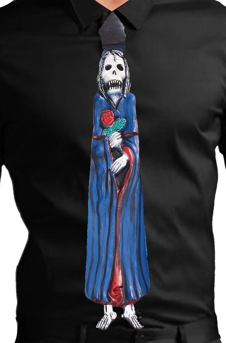 Cravatta Halloween in lattice con Calavera Dia de Los Muertos