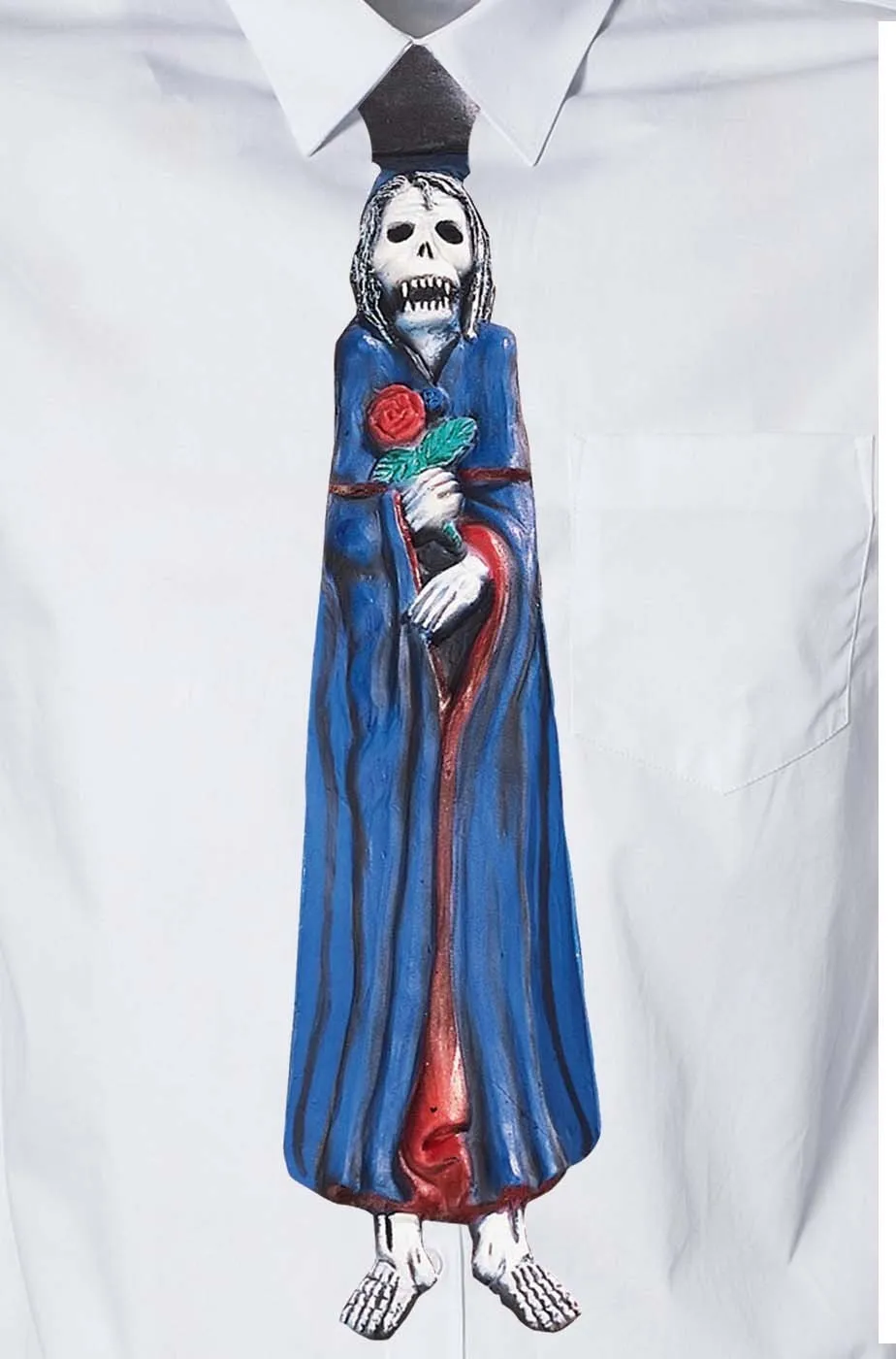 Cravatta Halloween in lattice con Calavera Dia de Los Muertos