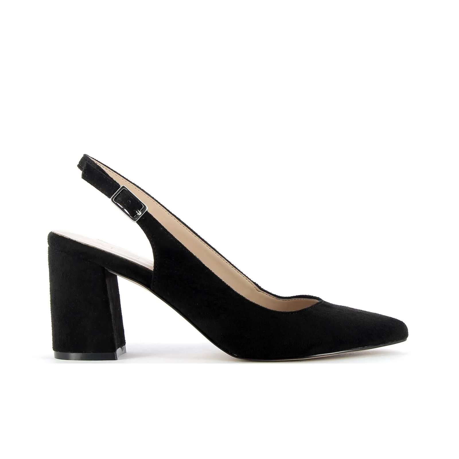Decolletè slingback nere con tacco largo