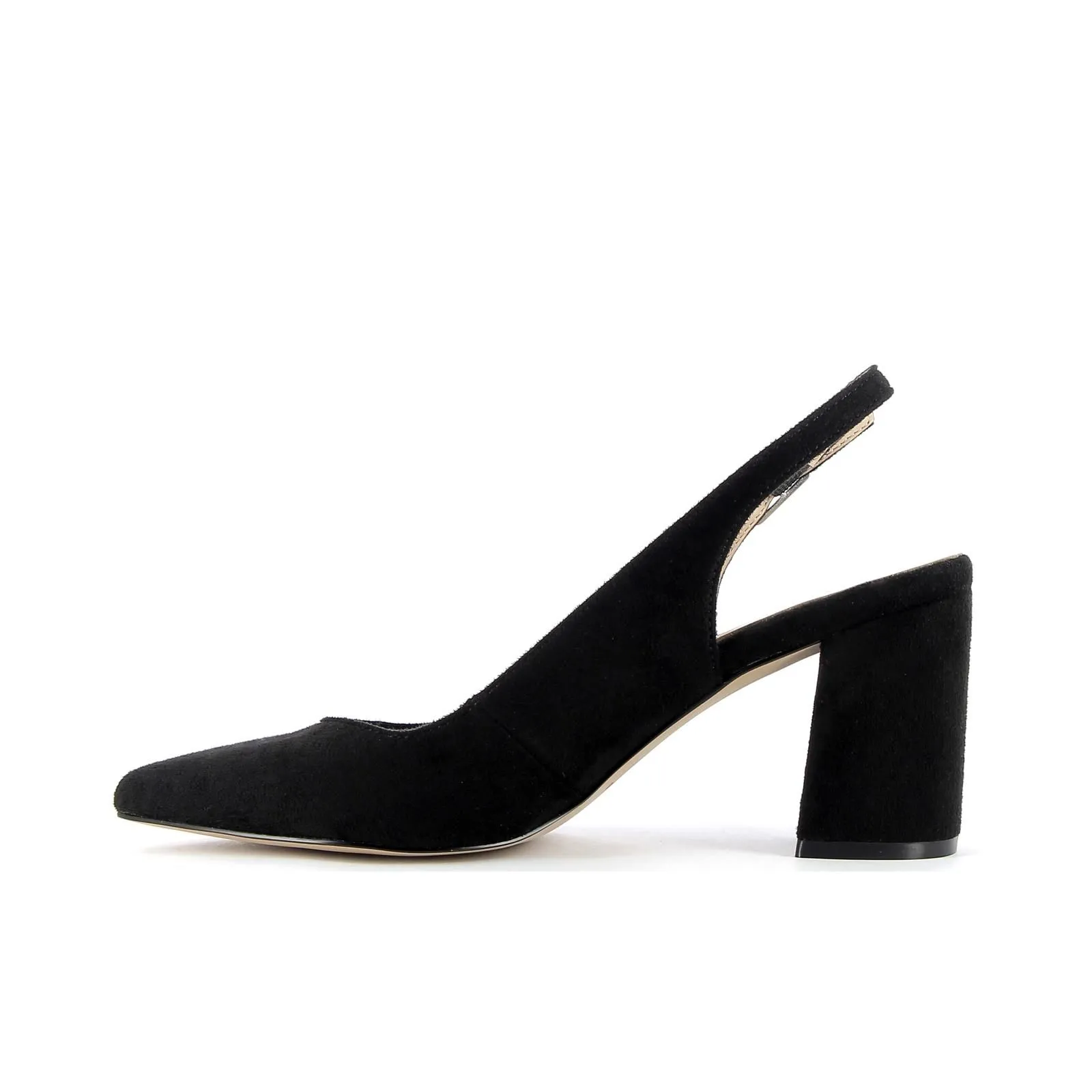 Decolletè slingback nere con tacco largo