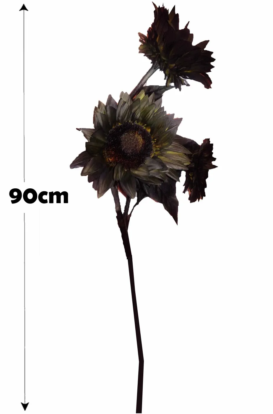 Decorazione Halloween tralcio di girasole finti neri circa 90 cm