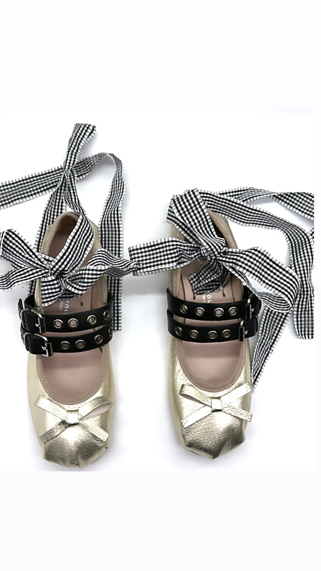 Divine Follie - Ballerina alla schiava gold con fibbie gold