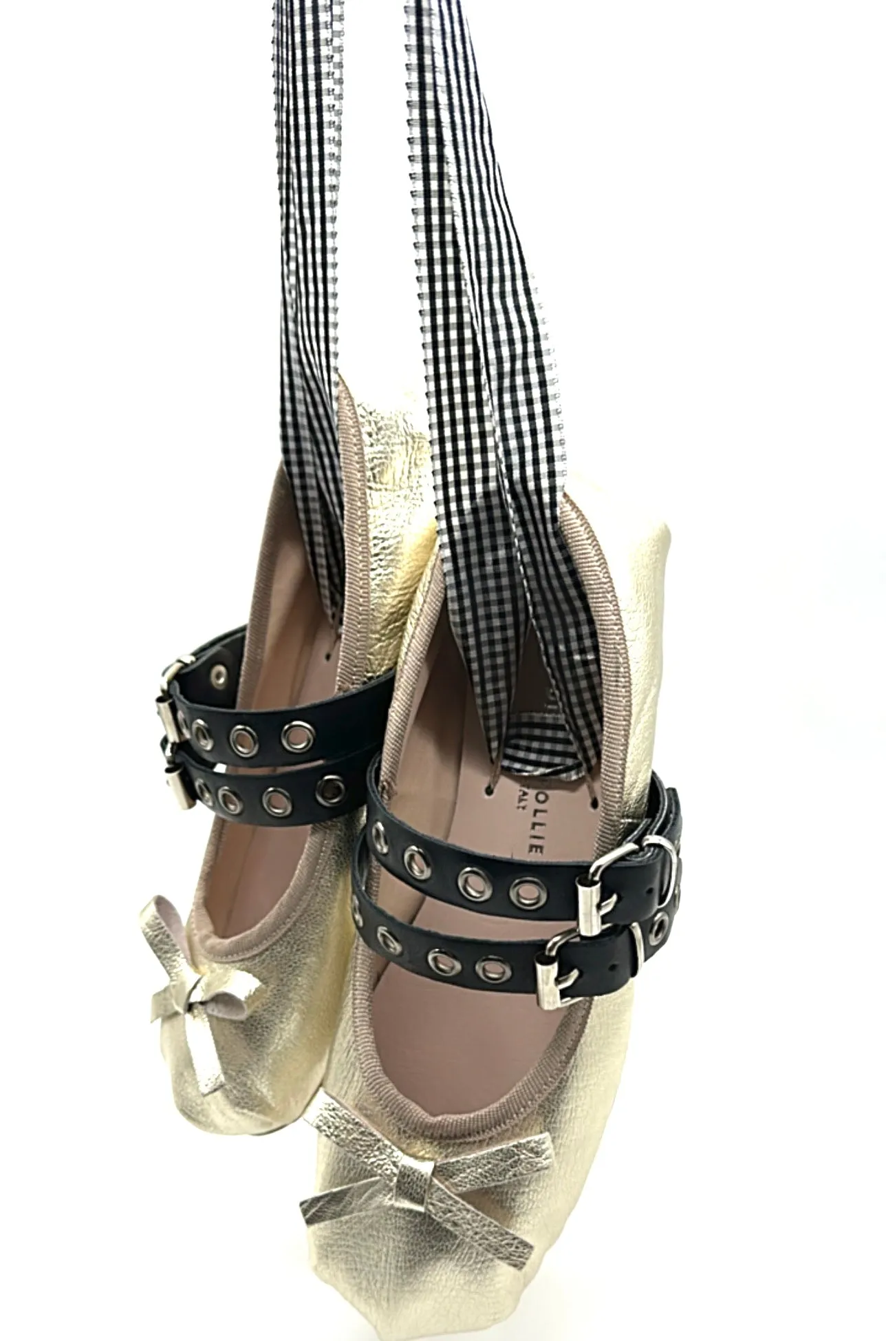 Divine Follie - Ballerina alla schiava gold con fibbie gold