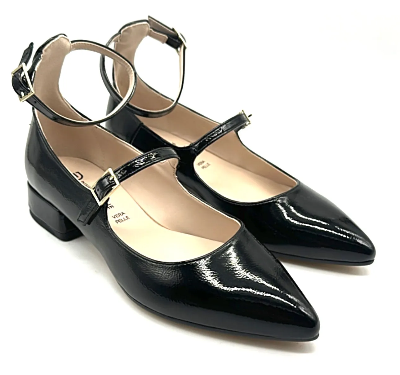 Divine Follie - Ballerina in vernice con tacco nera