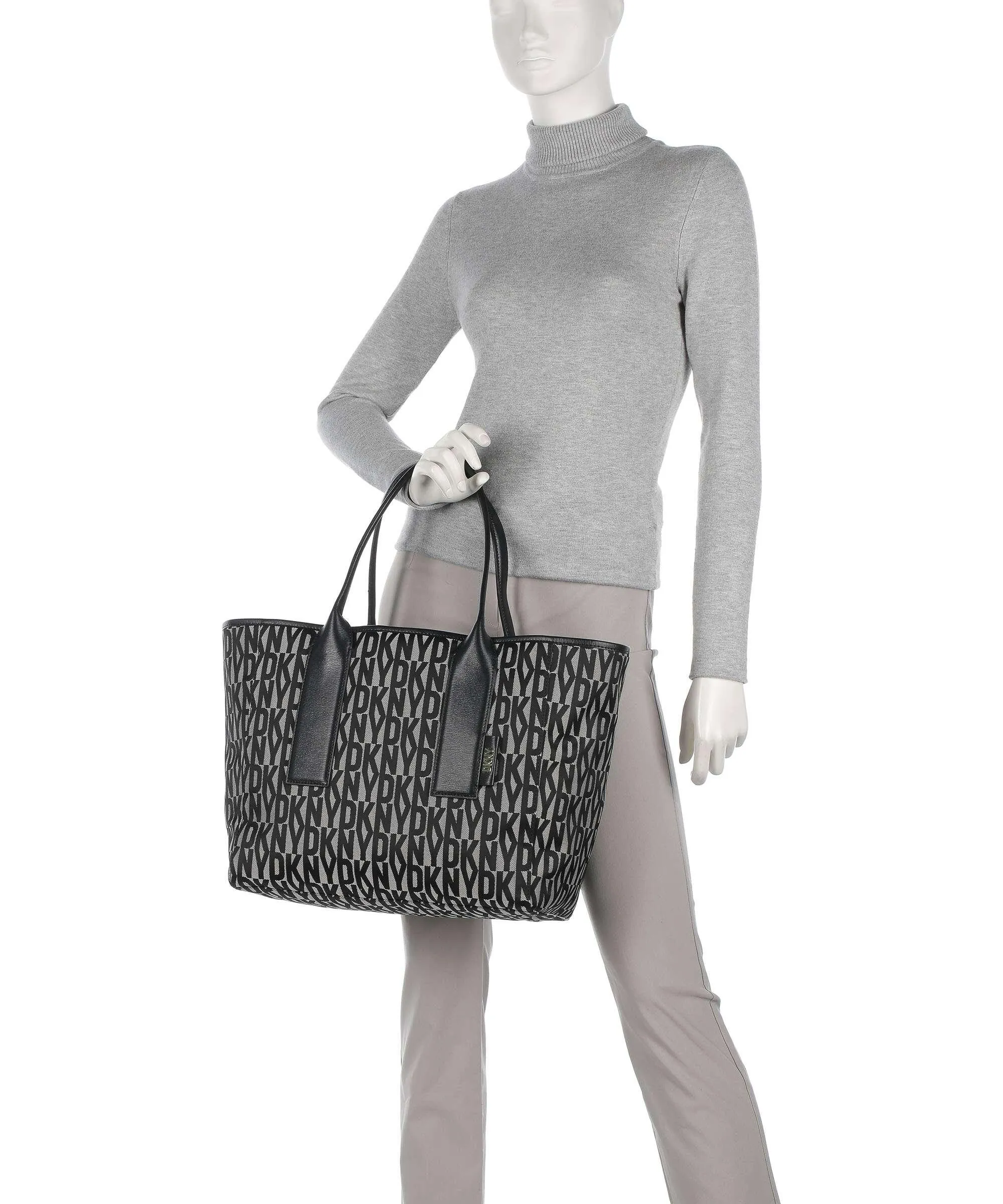  DKNY Grayson Borsa shopper poliestere bianco/nero  