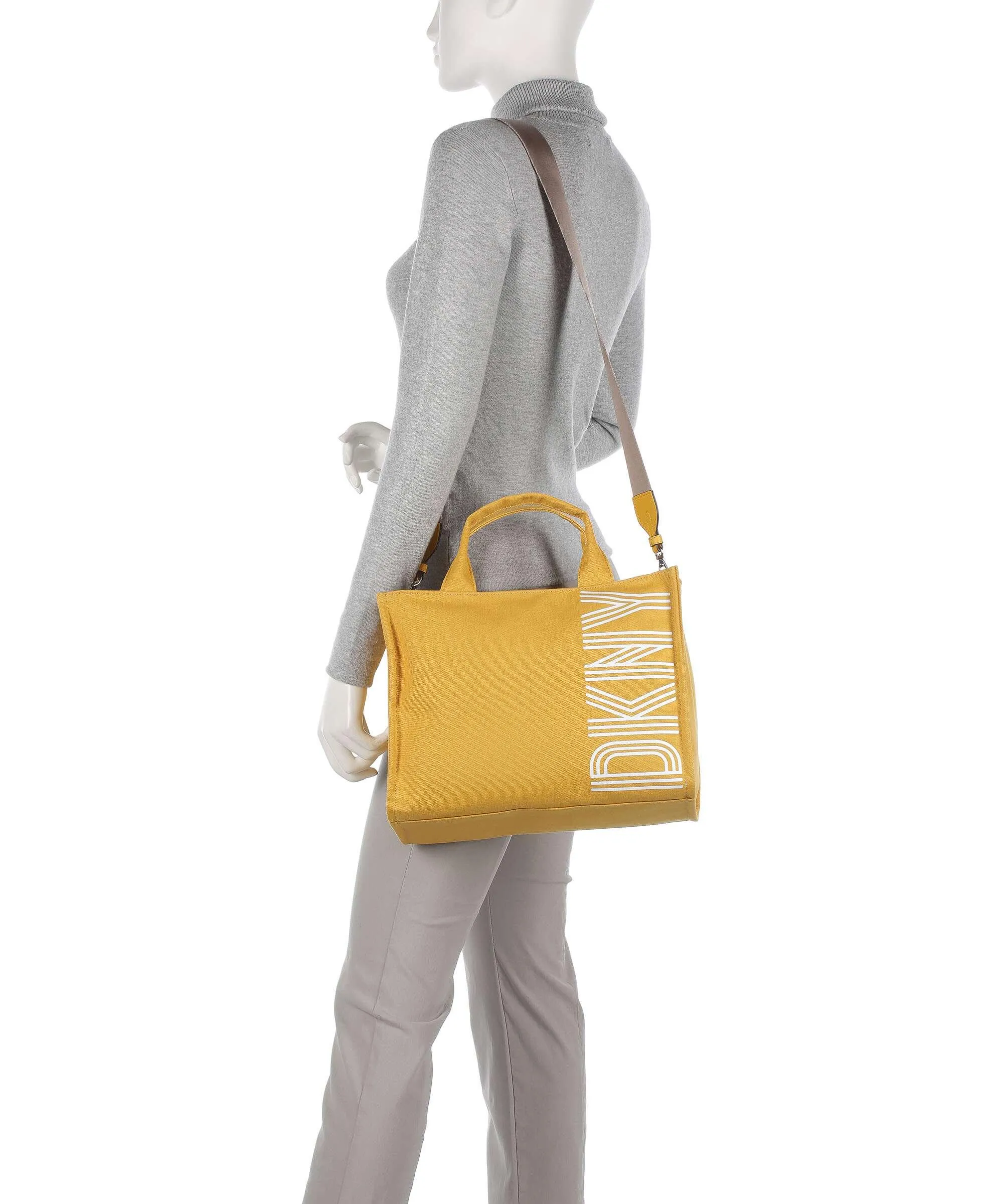  DKNY Noa Borsa a mano cotone giallo  