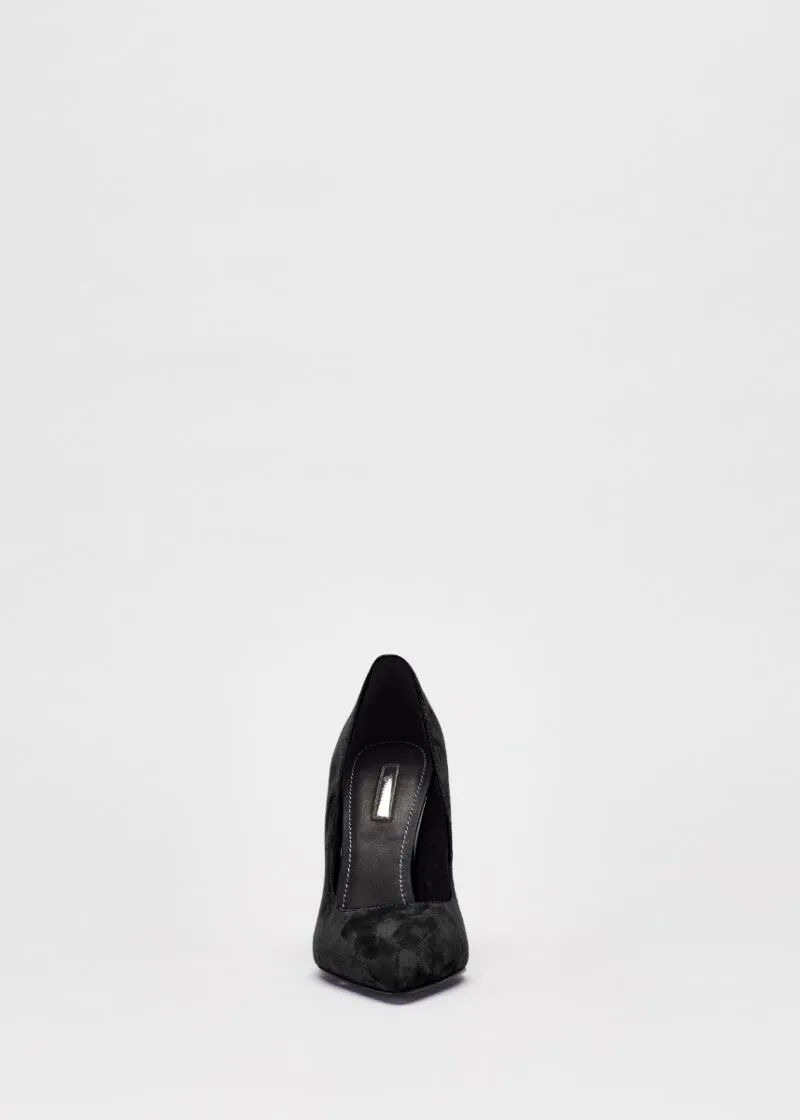 Décolleté in pelle scamosciata