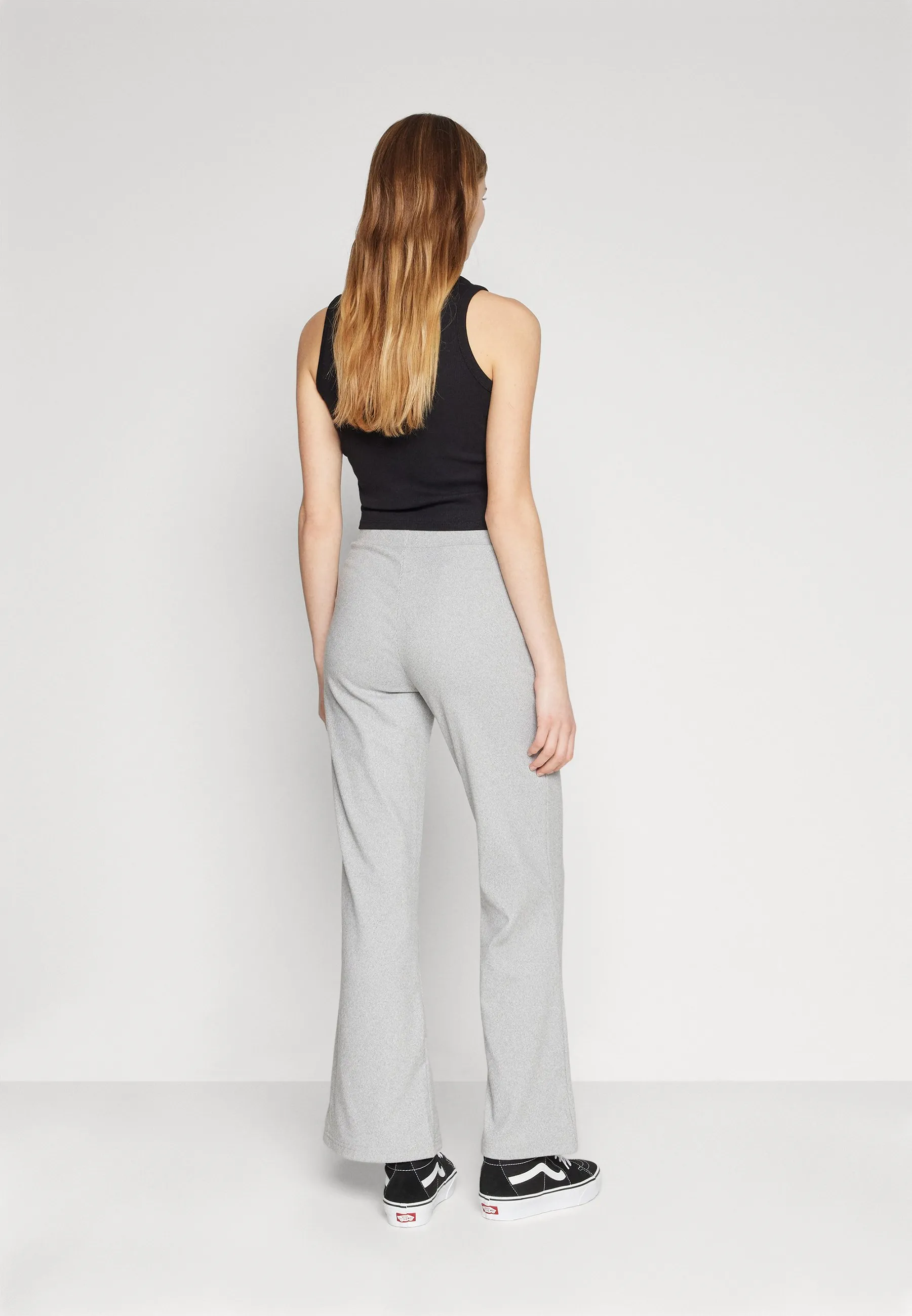 FLARE BRUSHED RIB PANTS - Pantaloni