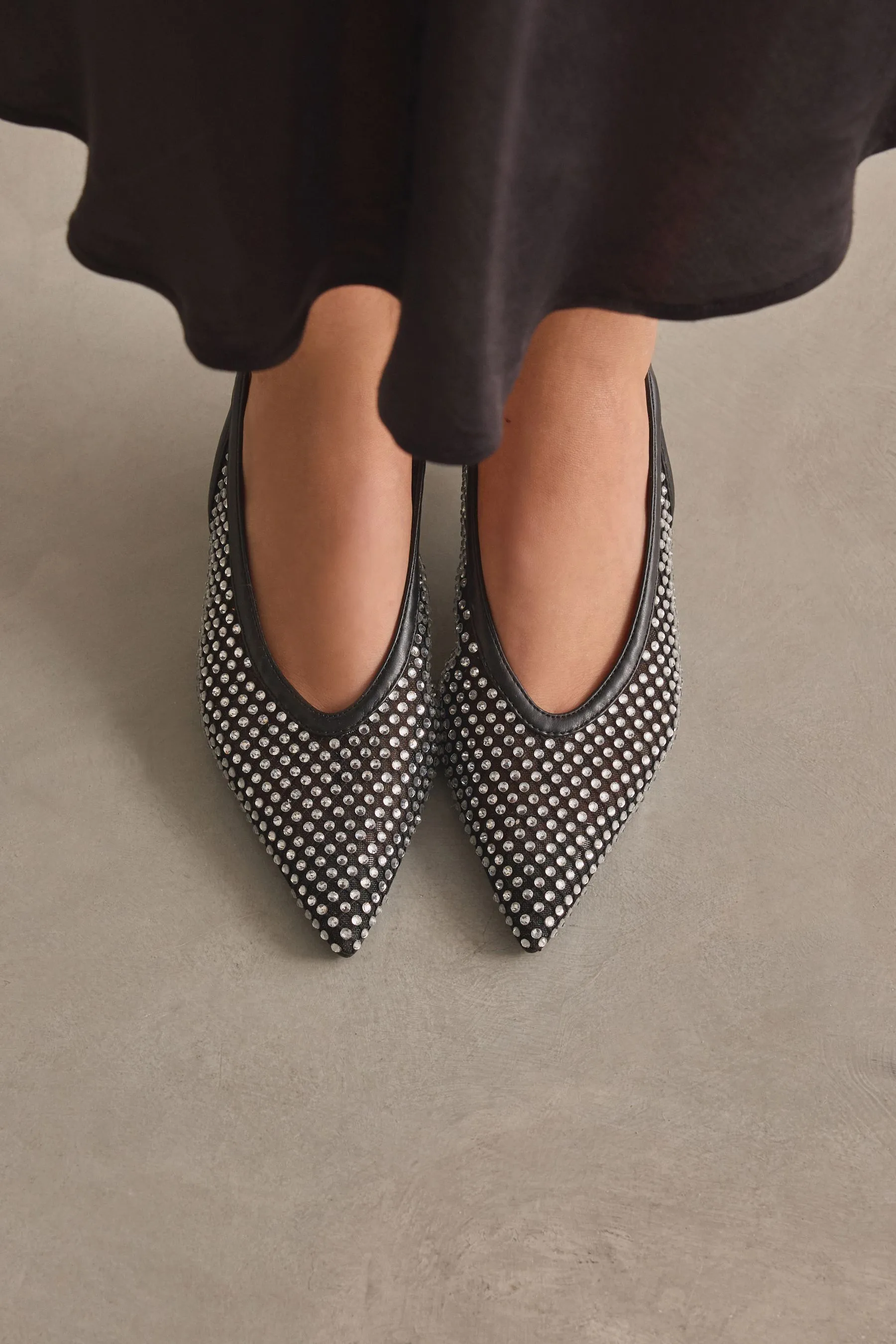 Forever Comfort® - Scarpe in rete gioiello con tacco e cinturino posteriore