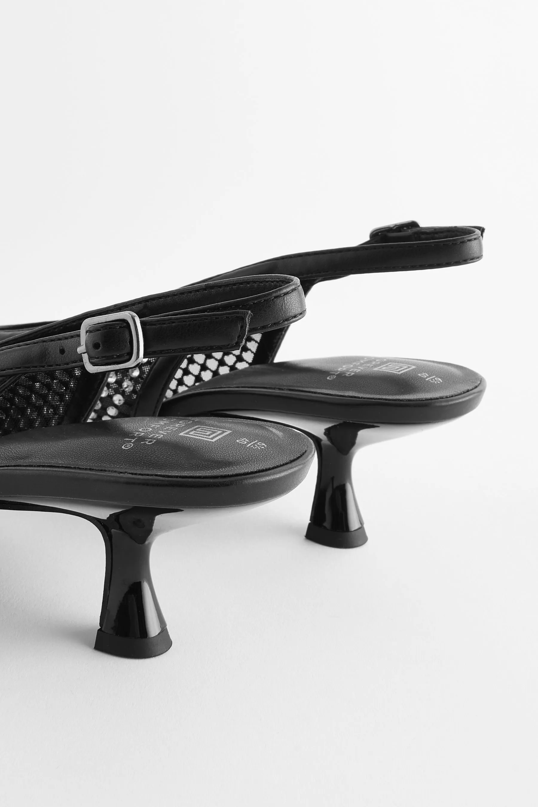 Forever Comfort® - Scarpe in rete gioiello con tacco e cinturino posteriore