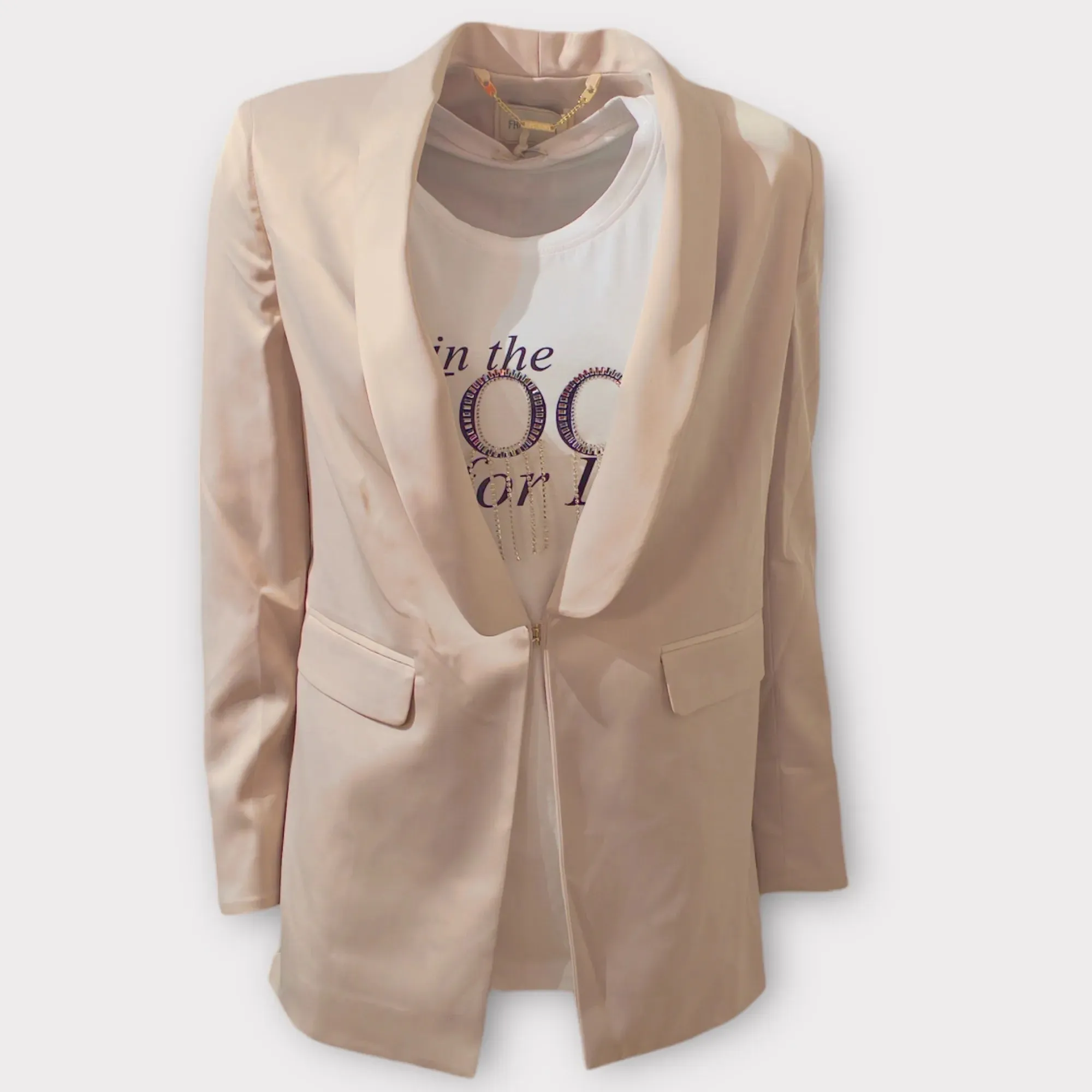 Fracomina – Blazer slim monopetto in raso