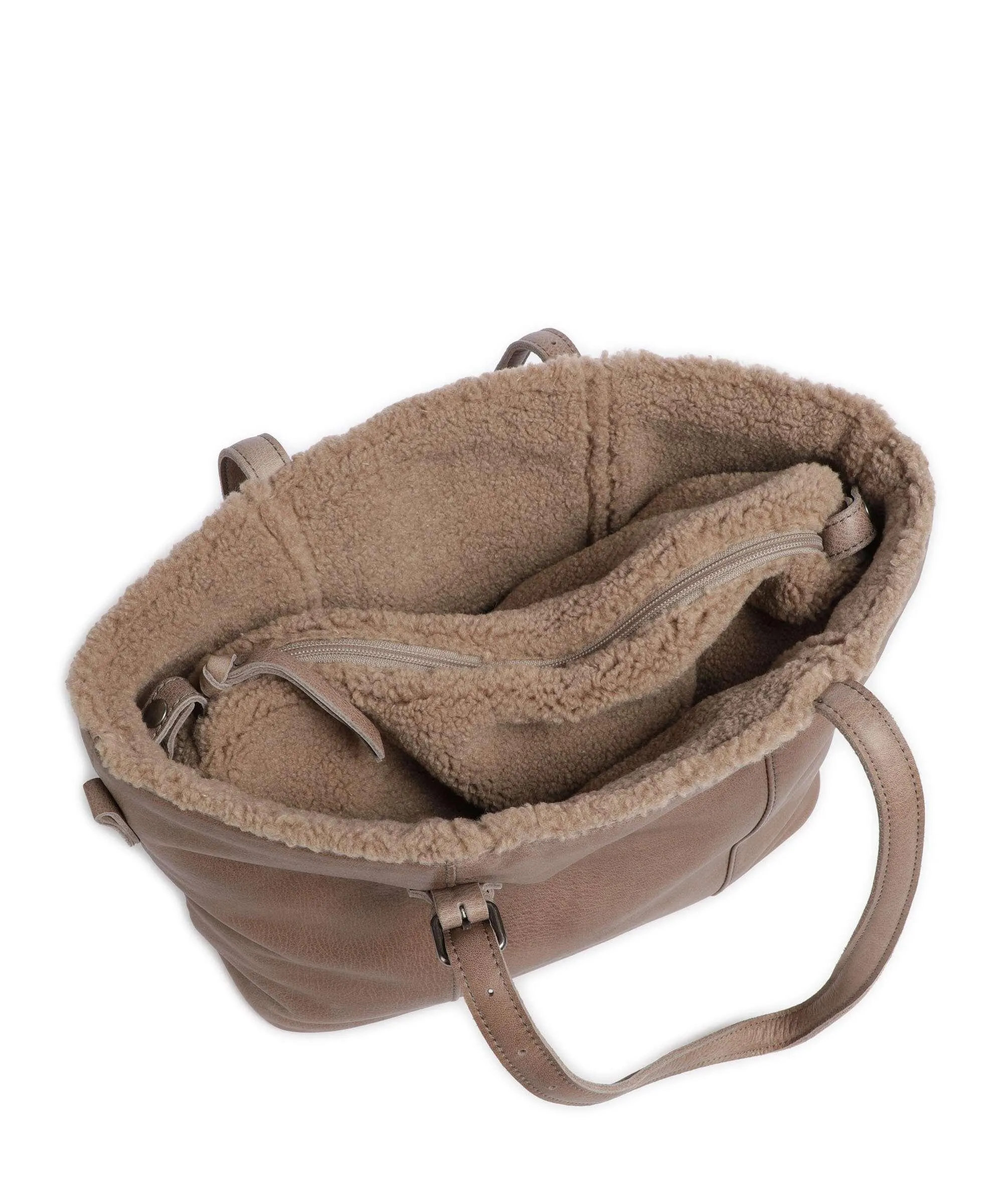  FredsBruder Inside Out Borsa shopper pelle granulata taupe  