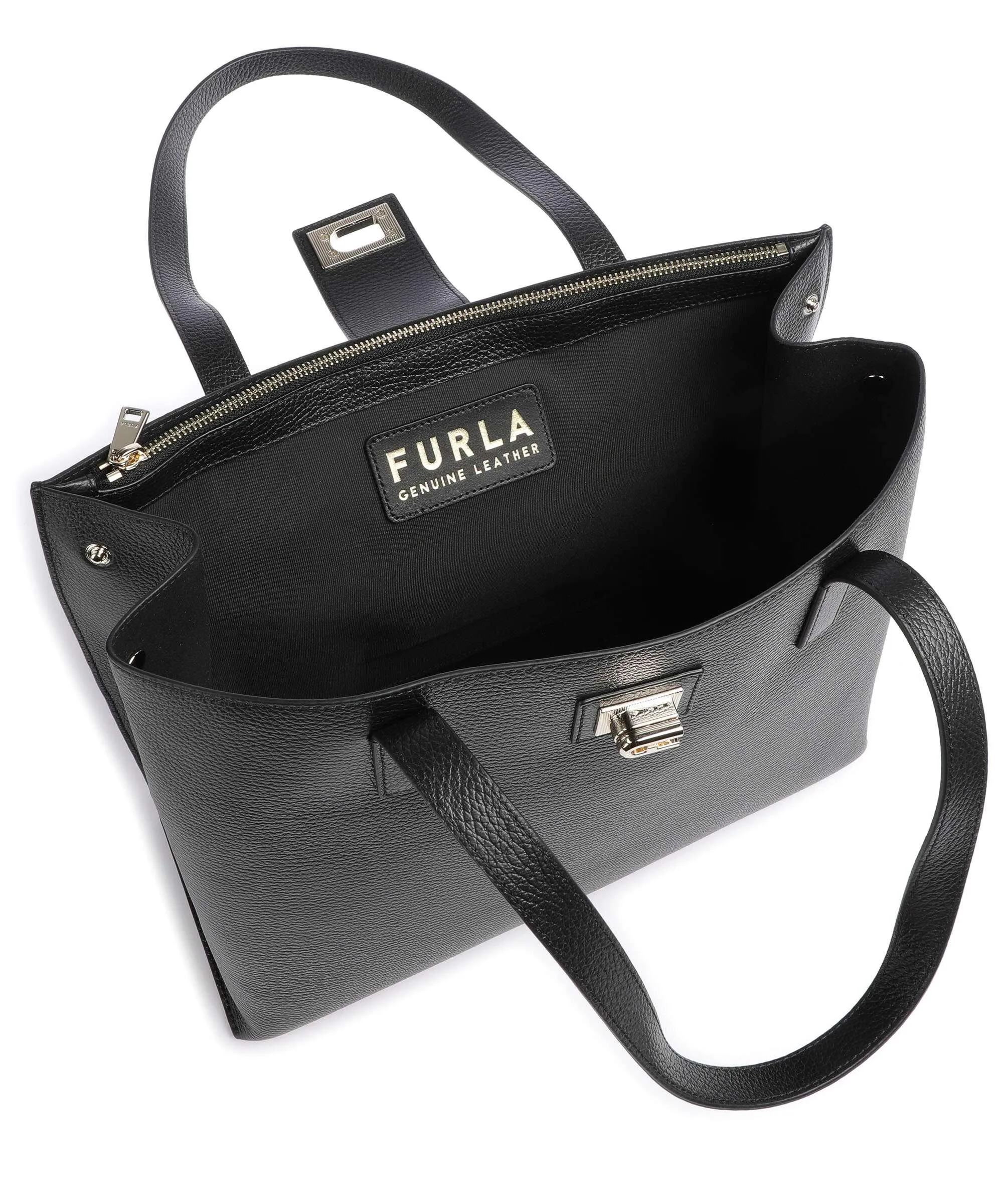  Furla 1927 L Borsa shopper pelle granulata nero  