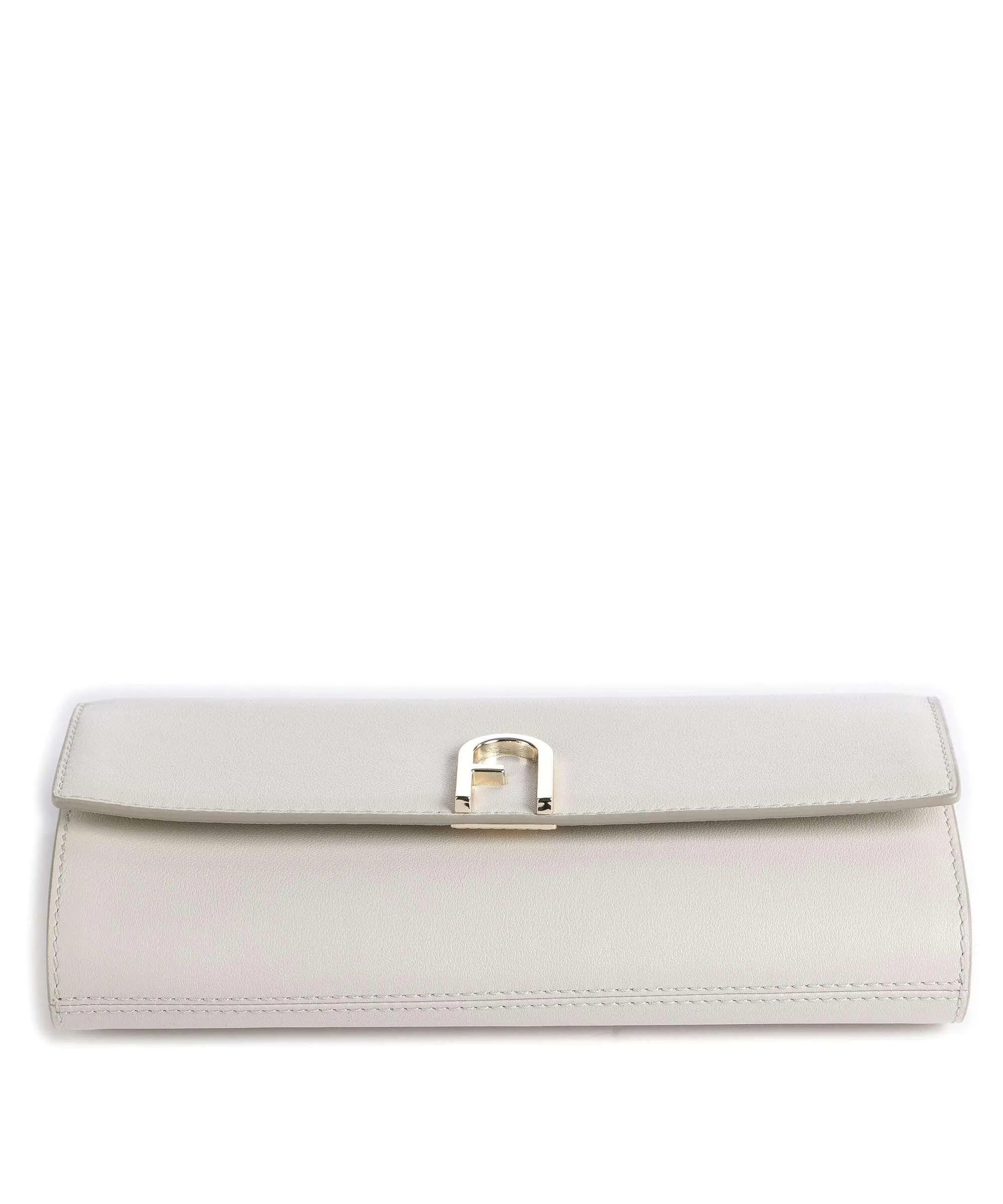  Furla Flow Mini Borsa a tracolla pelle a grana fine avorio  