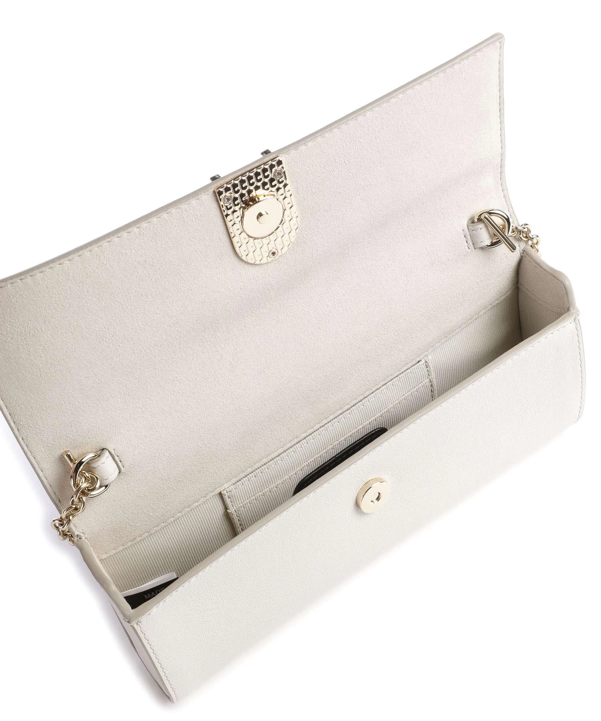  Furla Flow Mini Borsa a tracolla pelle a grana fine avorio  