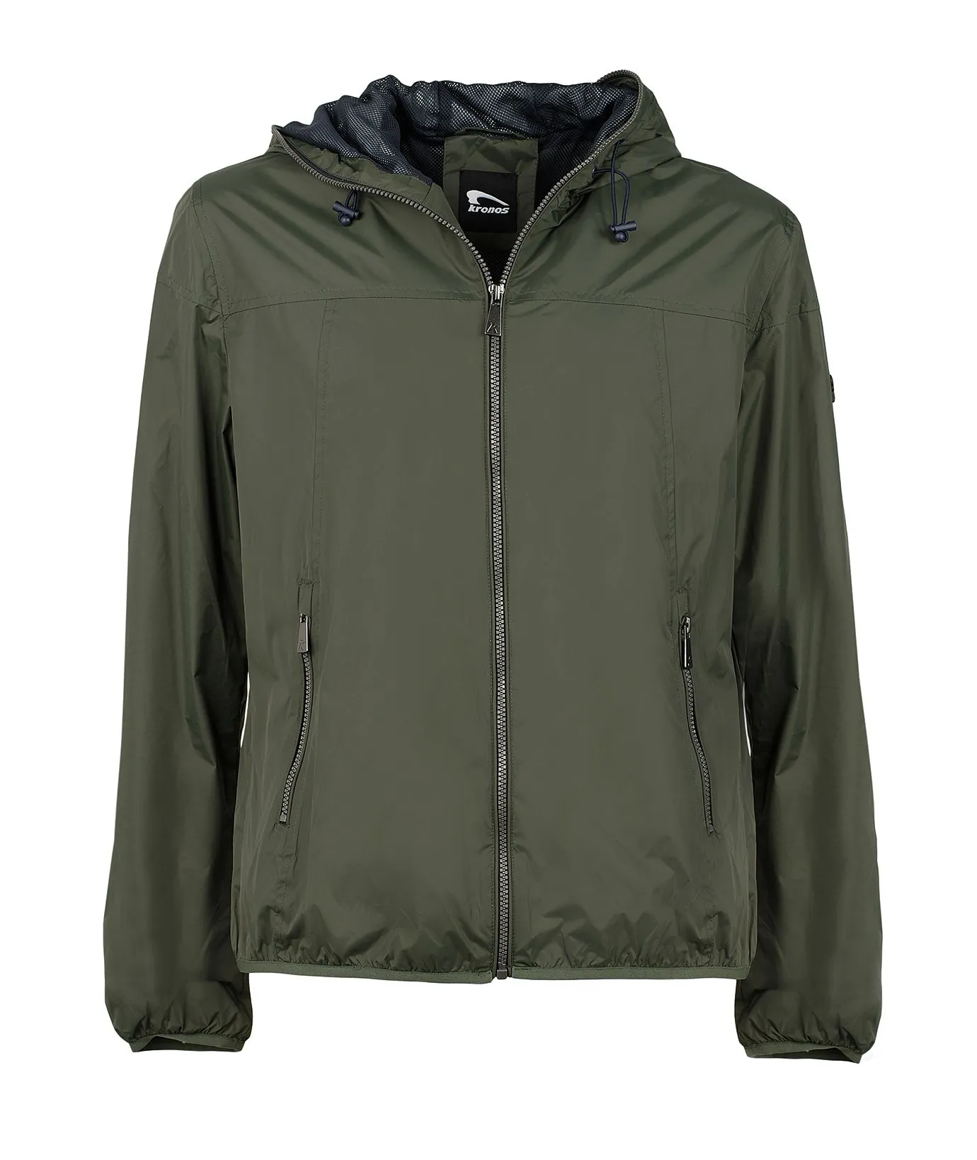 Giacca antivento verde con zip