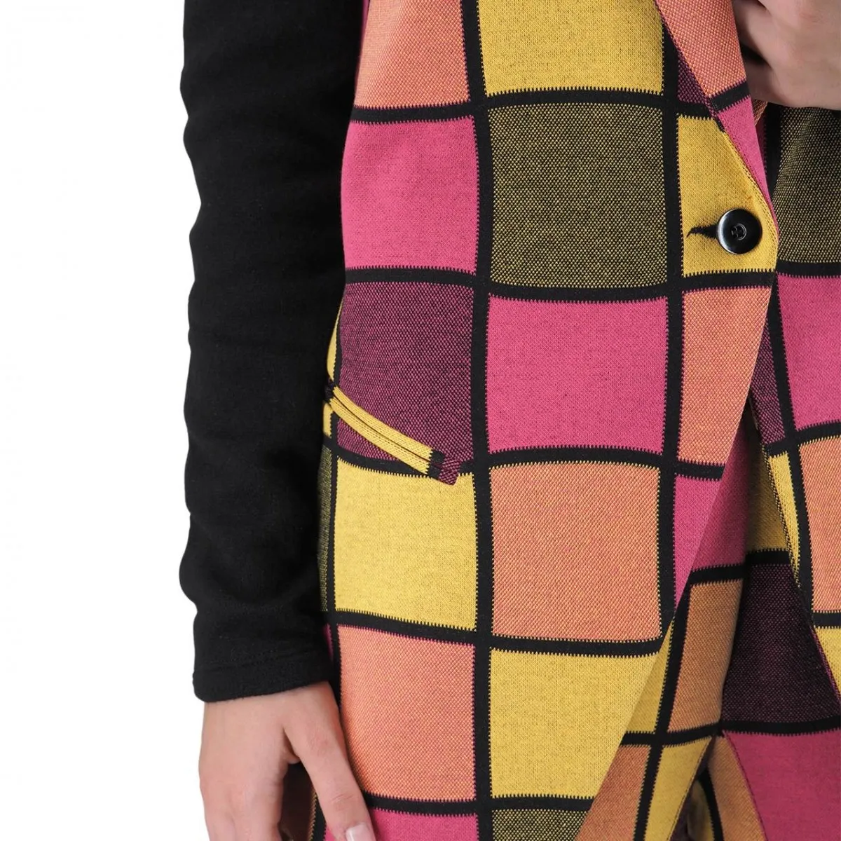 Gilet a Quadri Lime Fuxia