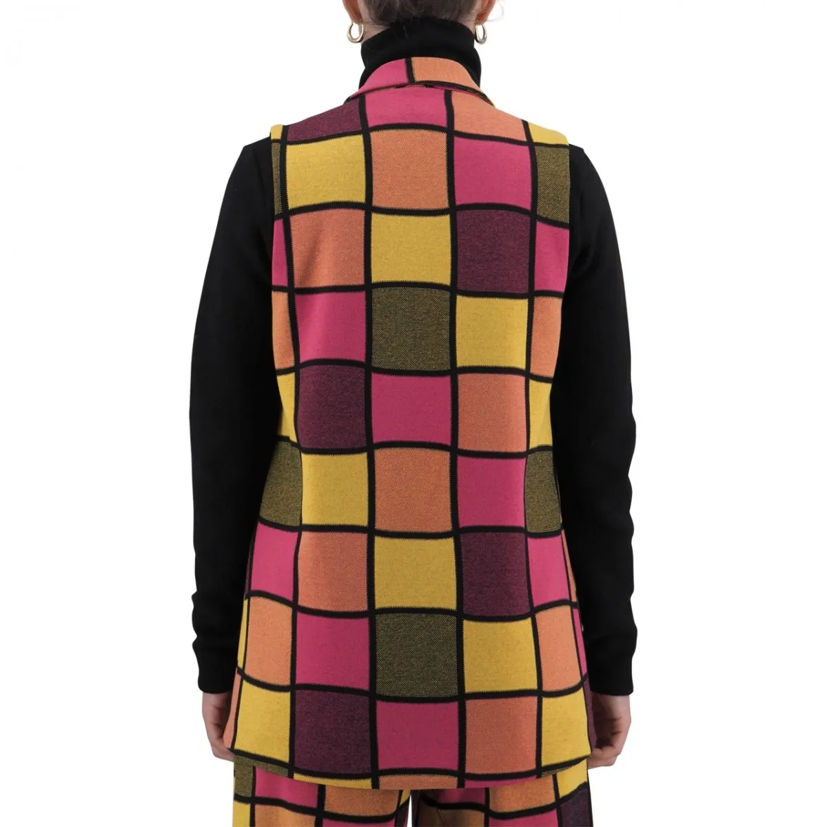 Gilet a Quadri Lime Fuxia