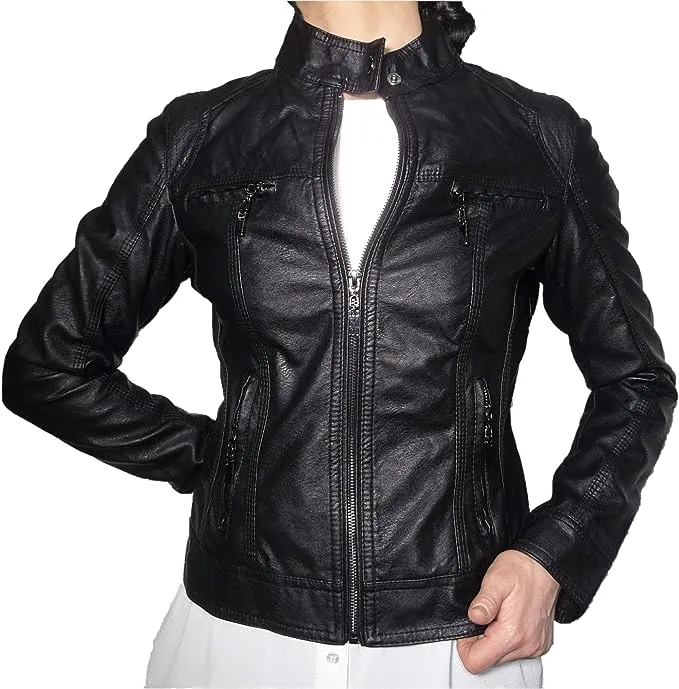 giubbotto ecopelle donna