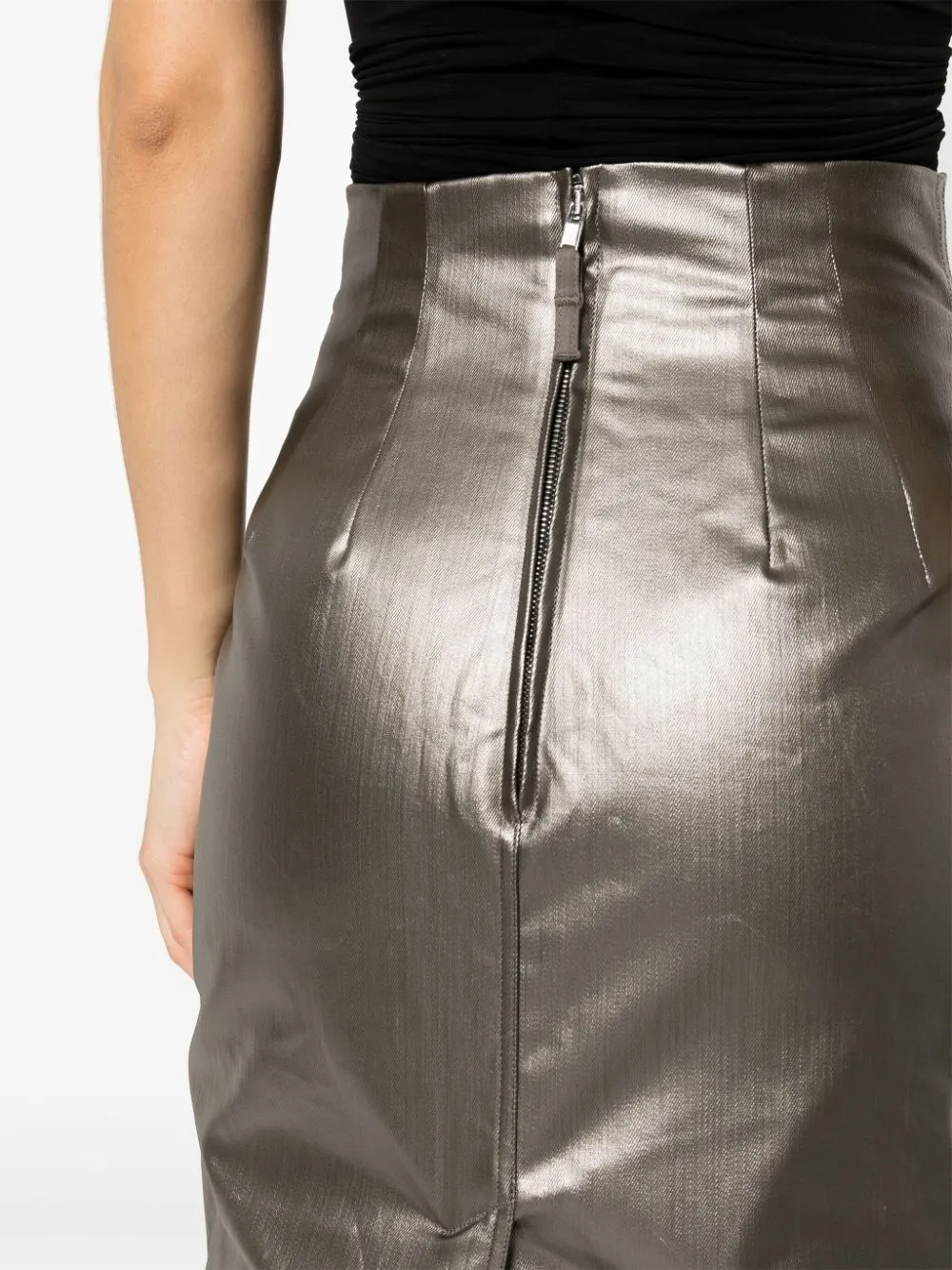 Gonna Dirt Pillar denim cerata in grigio - donna