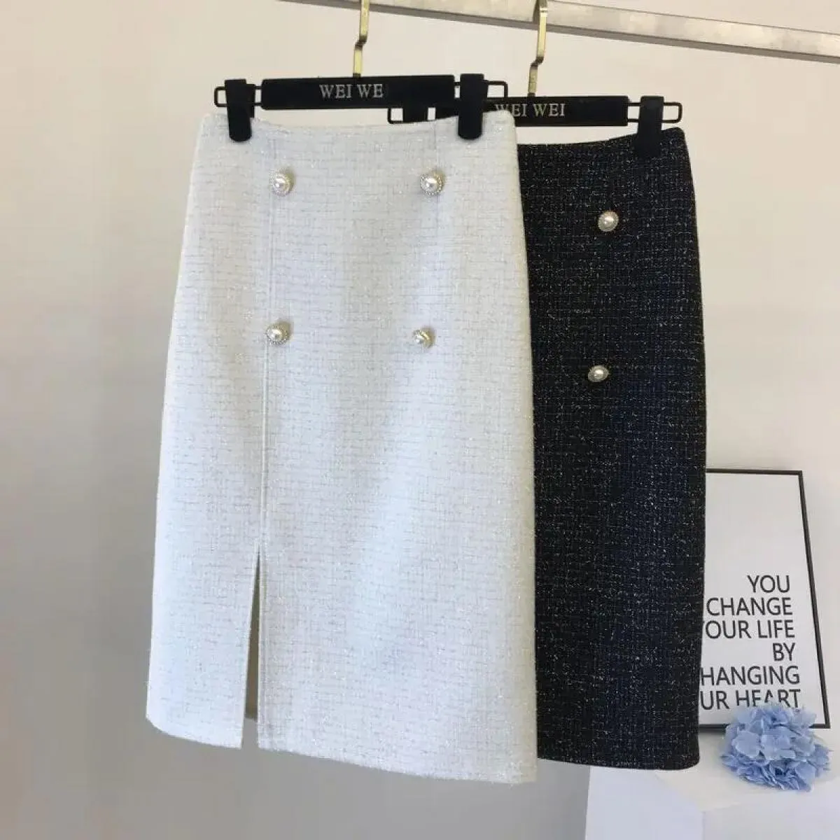 Gonna scozzese nera vintage stile slim matita anca gonna  2023 gonne lunghe autunno per le donne Faldas Mujer Moda Jupe Suit