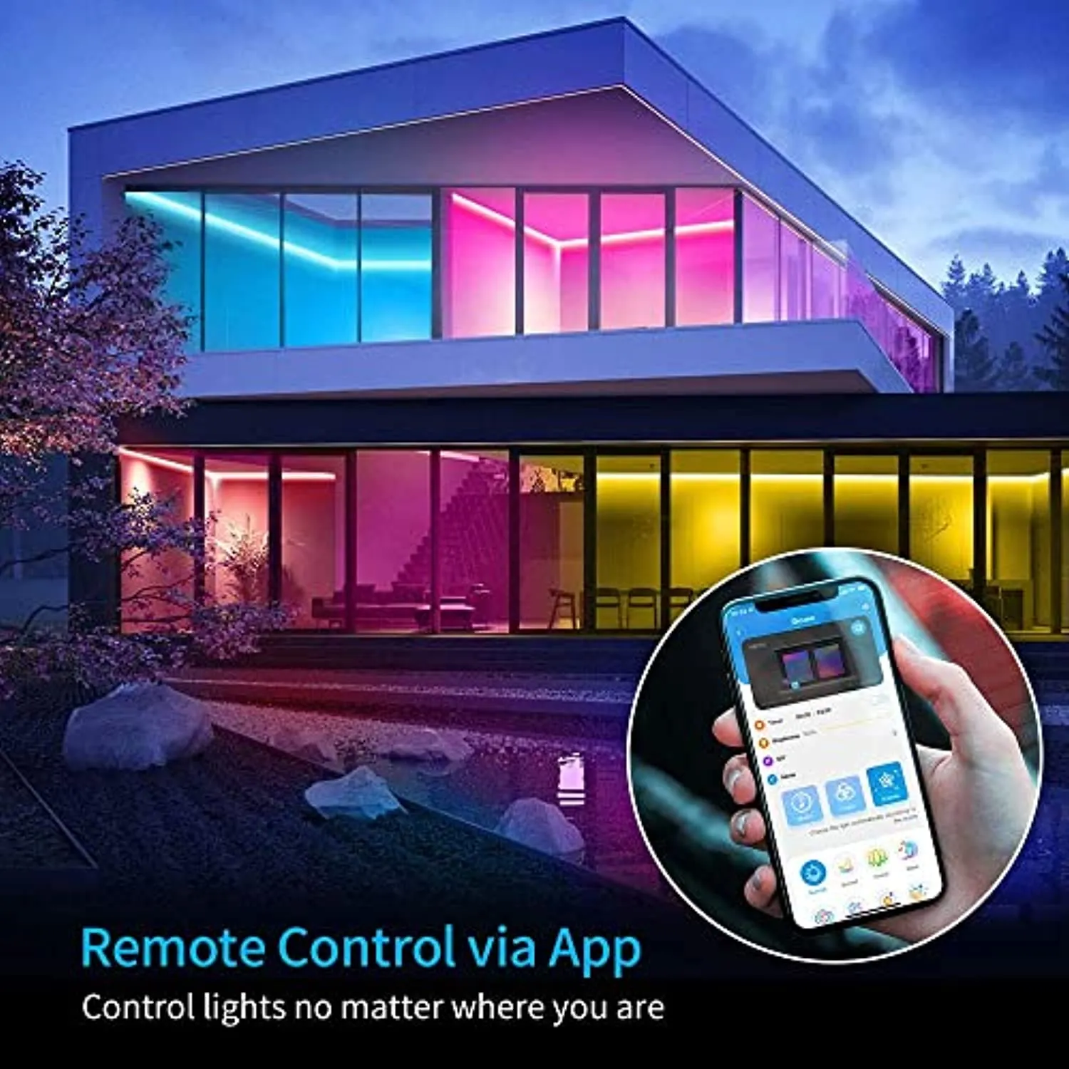 Govee Striscia LED, Smart WiFi RGB Compatibile con Alexa e Google Assistant, App Controllato Musica, Multicolore per casa, Bar, 