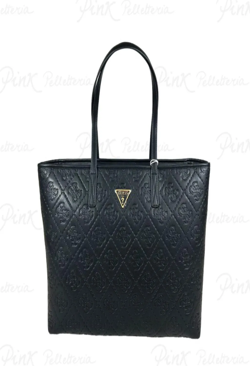 GUESS borse  shopper nera logo inciso