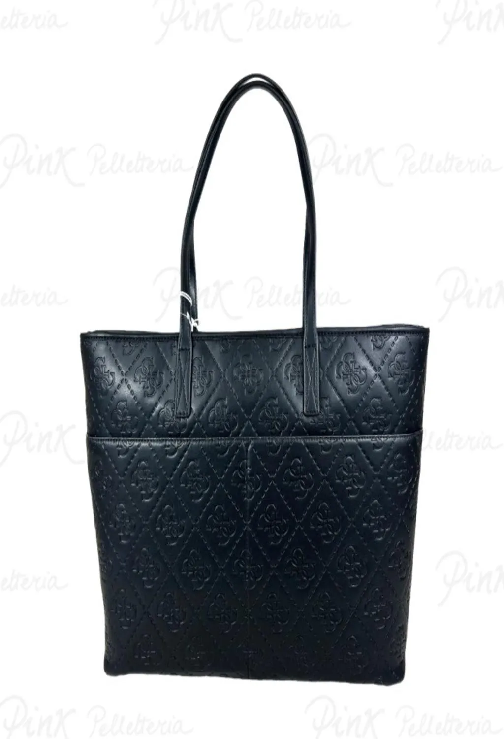GUESS borse  shopper nera logo inciso