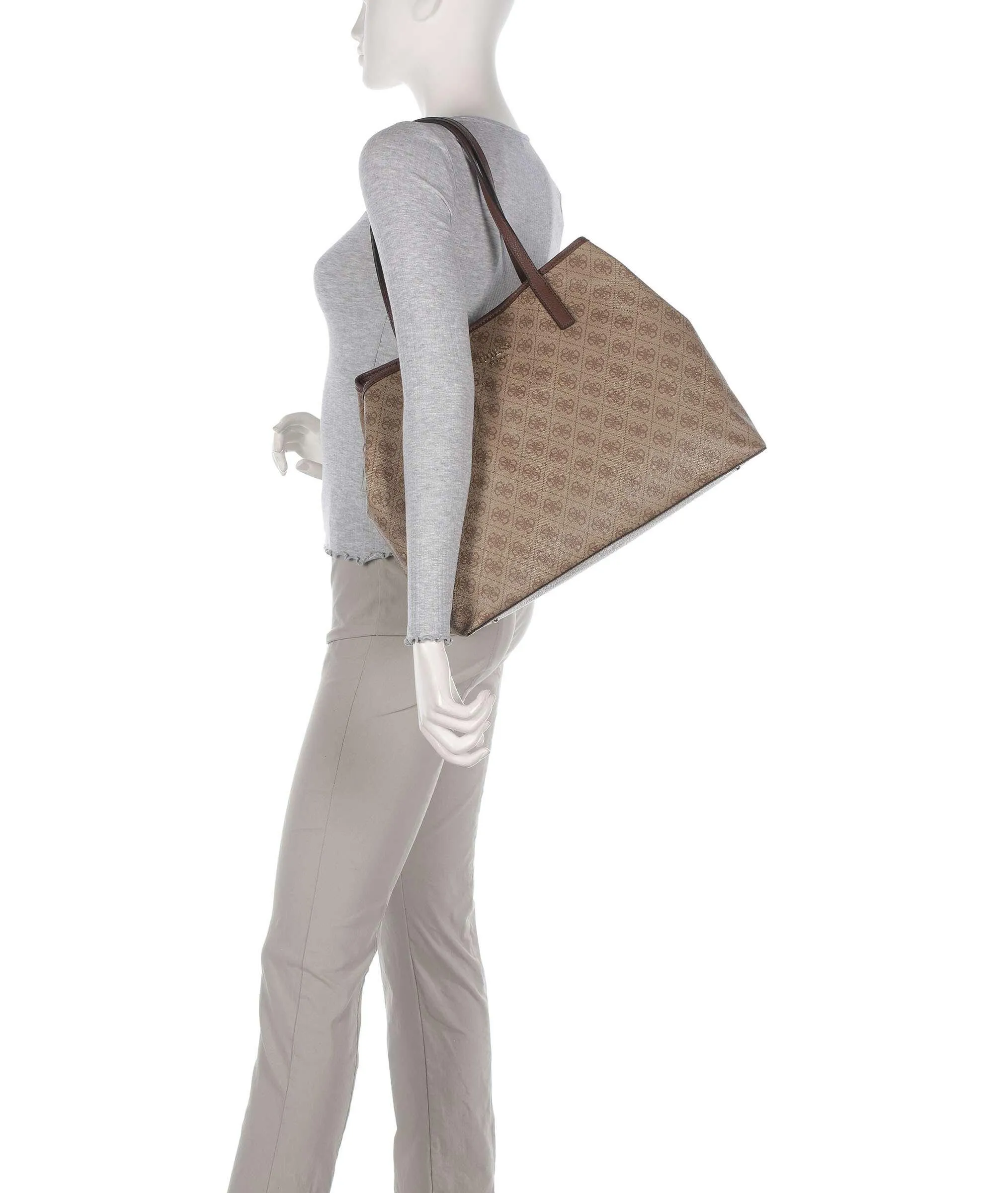  Guess Vikky Borsa shopper pelle sintetica marrone chiaro  