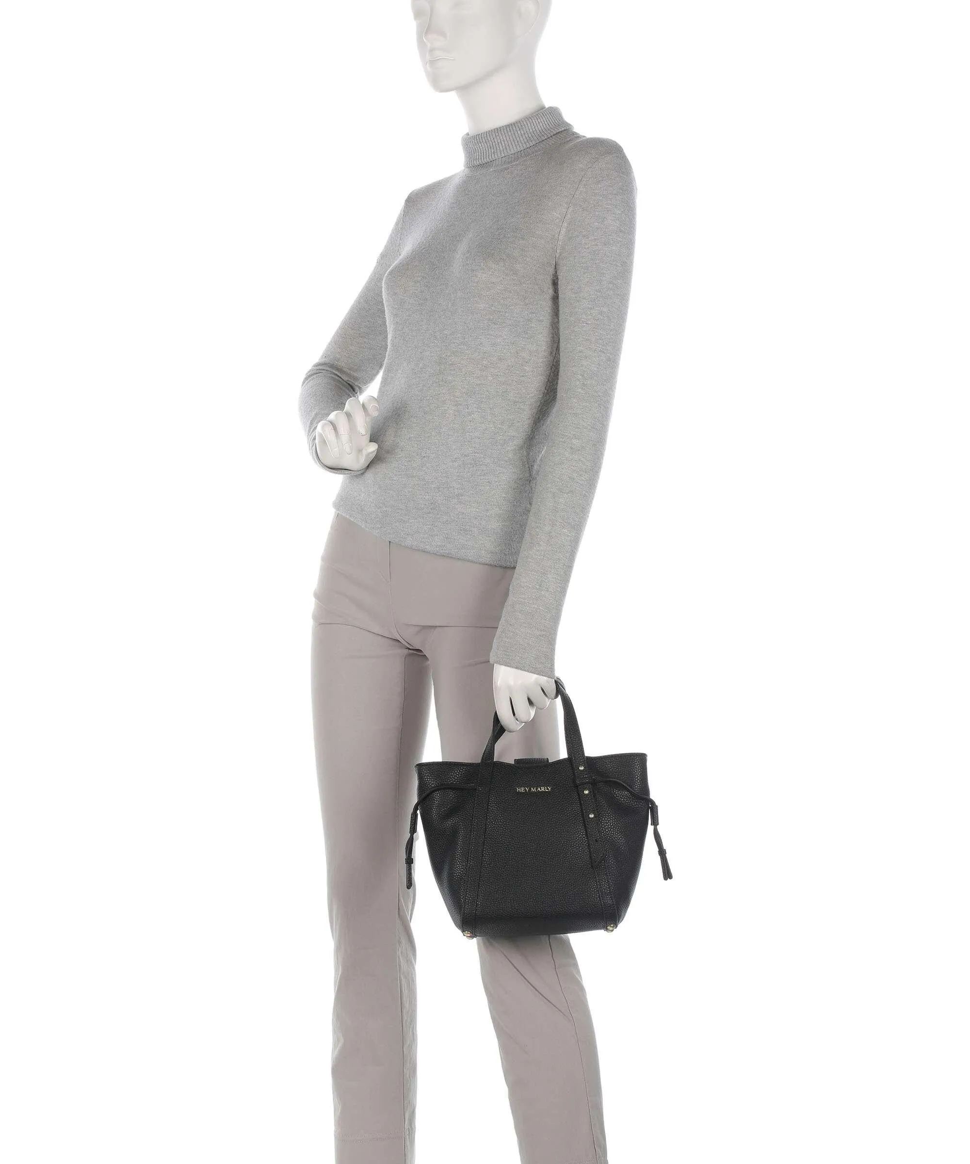  Hey Marly Pretty Wonder S Borsa a mano pelle granulata nero  