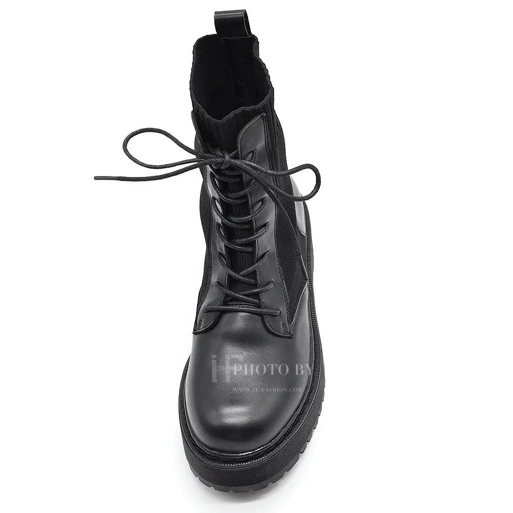 IF Fashion Anfibi Combat Stivali Alla Caviglia Da Donna Platformo Elasticizzato Traspiranti CH2026
