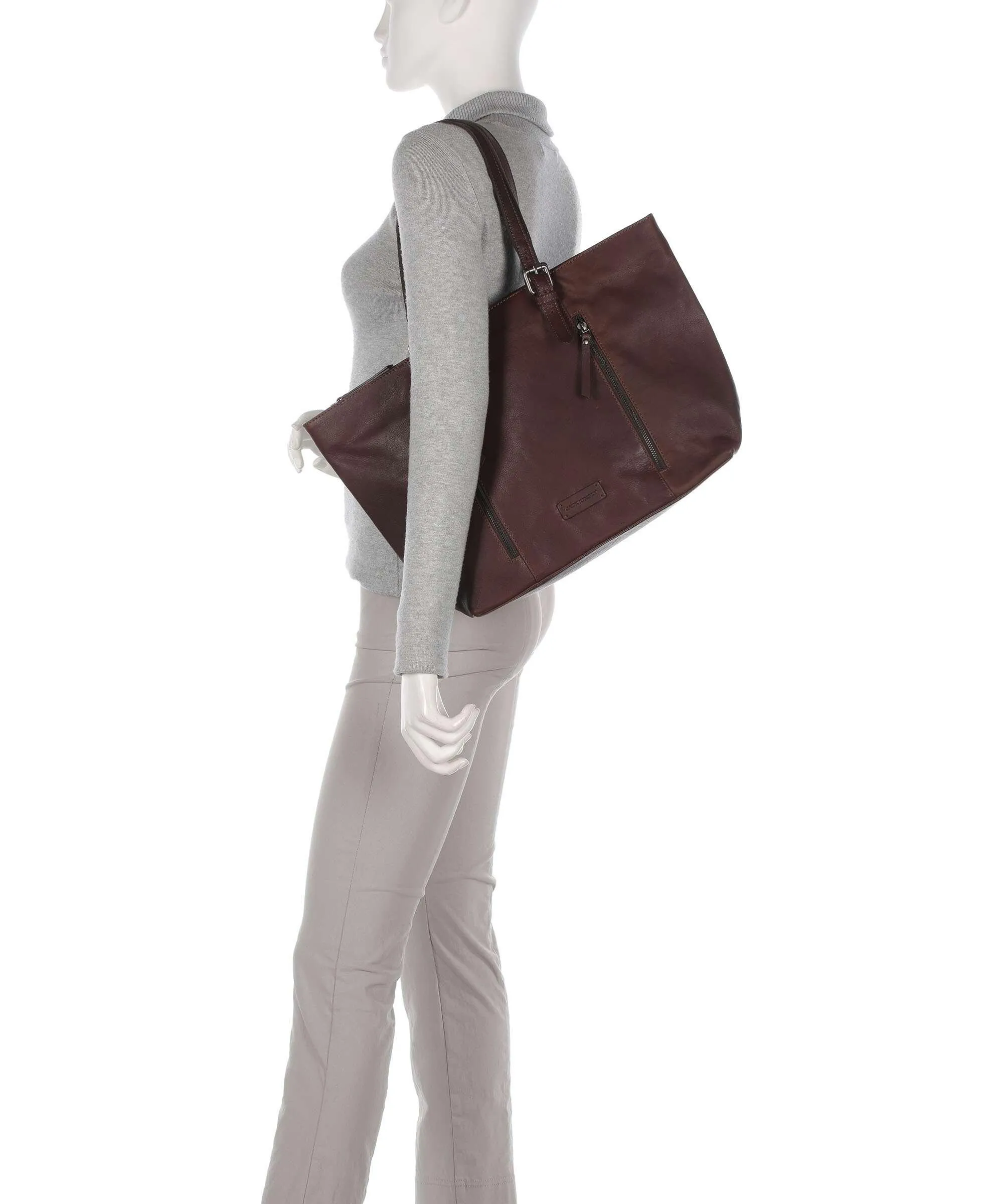  Jack Kinsky Montreal 25N Borsa shopper pelle granulata marrone scuro  