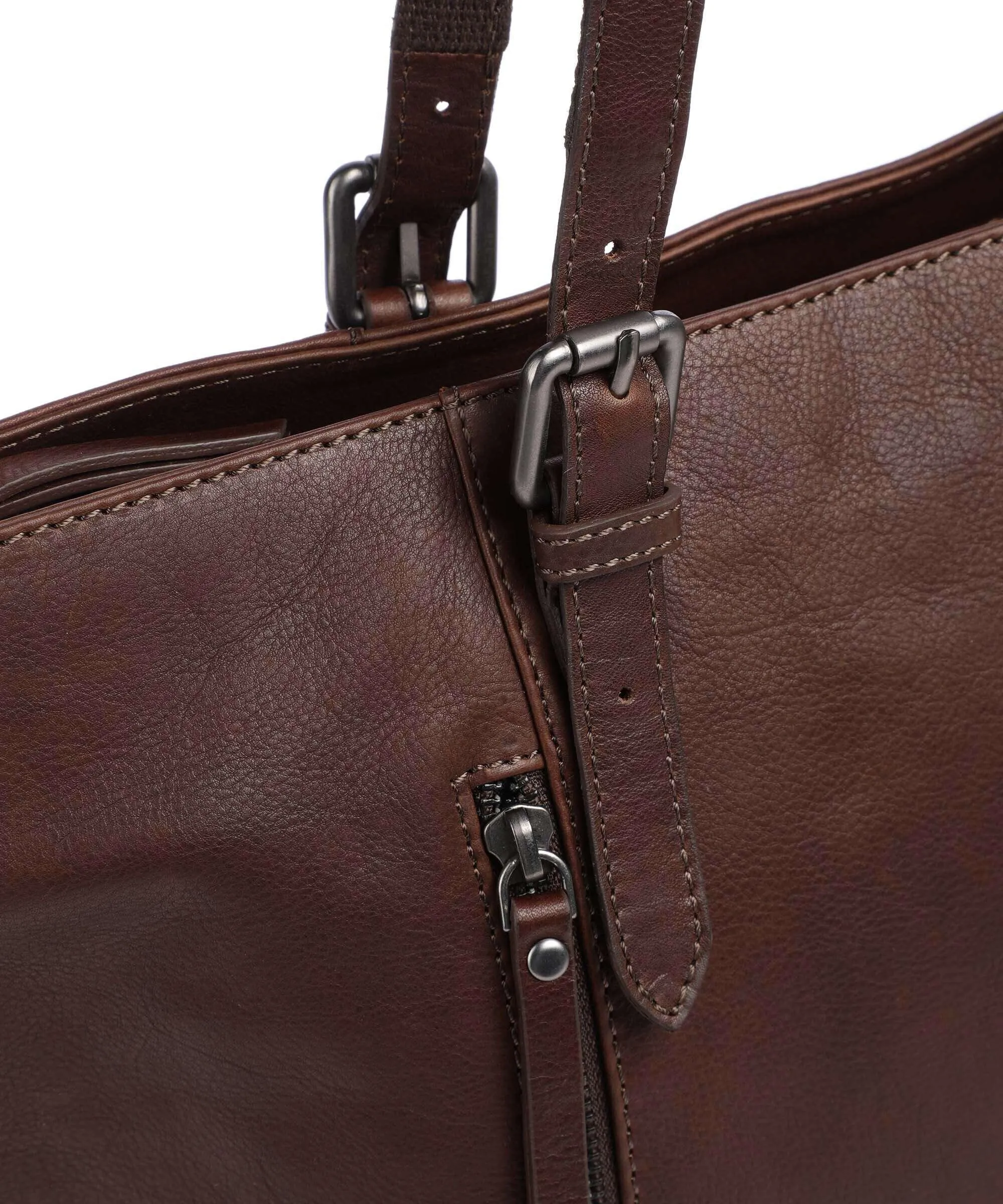  Jack Kinsky Montreal 25N Borsa shopper pelle granulata marrone scuro  