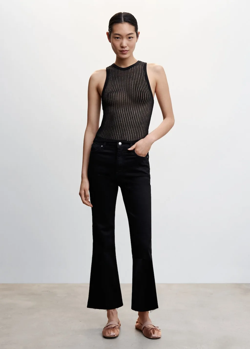 Jeans flare crop