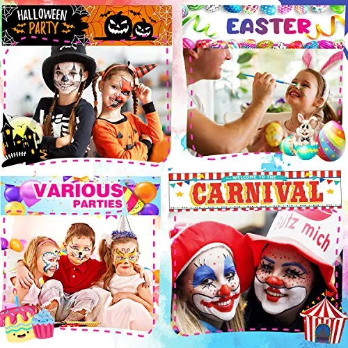 Jojoin Colori Trucco Viso Bambini, 16 Colori Body Painting Tavolozza con 4 Grandi Colori di Base, Split Cake Face Paint, 94 Gemm
