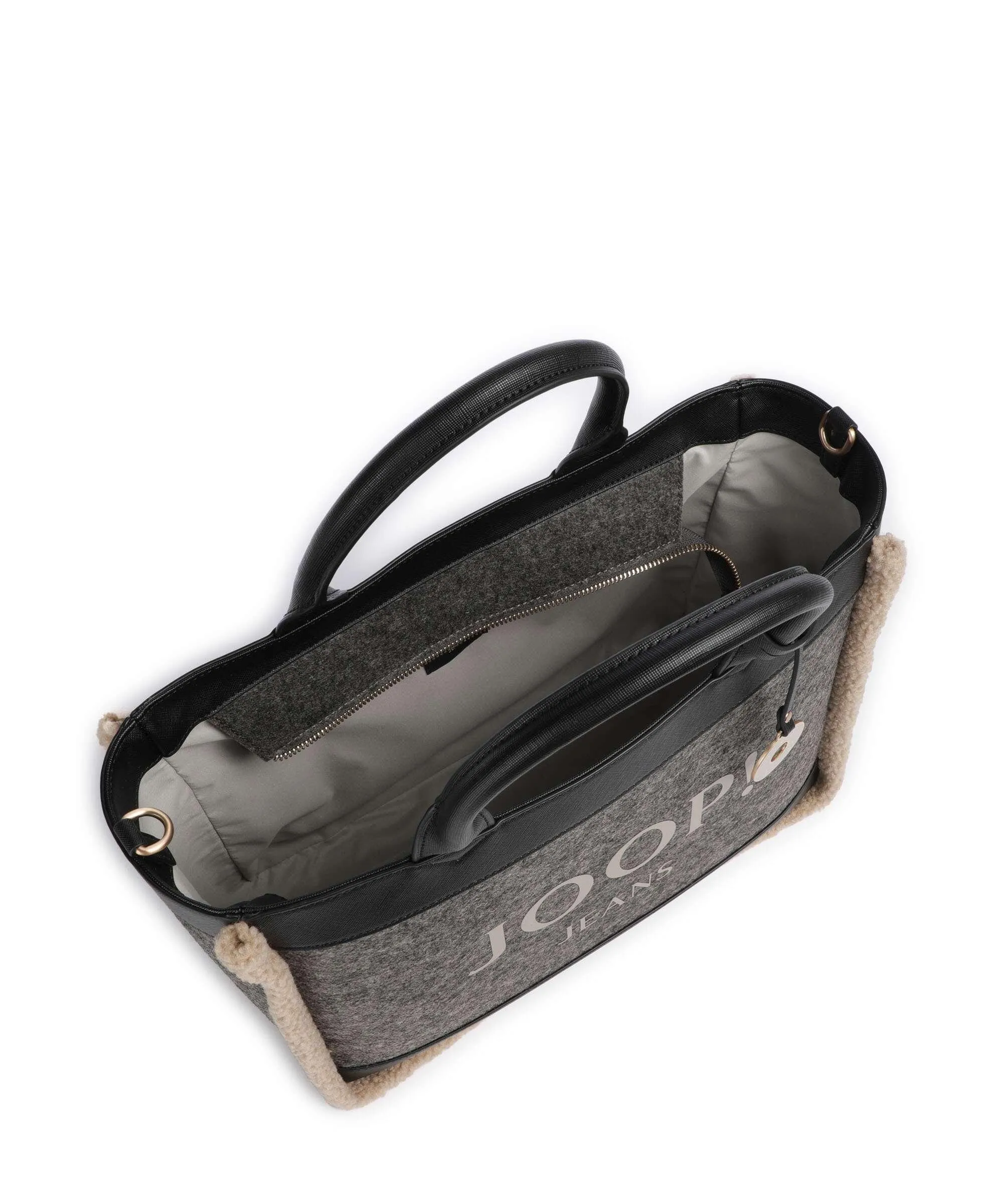  JOOP! Jeans Calduccio Yvette Borsa a mano infeltrimento, pelle sintetica grigio scuro  