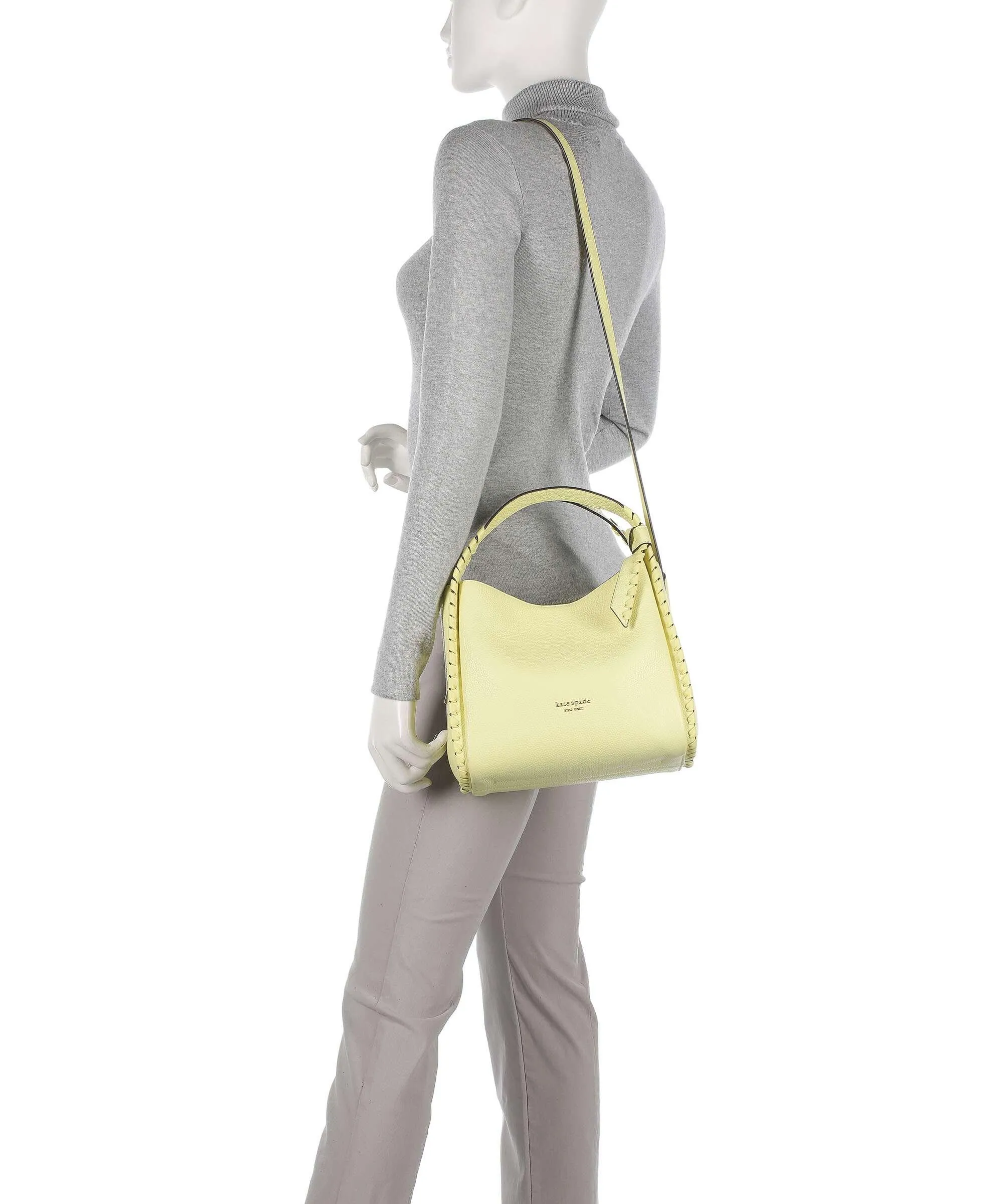  Kate Spade New York Knott Borsa a mano pelle granulata giallo  