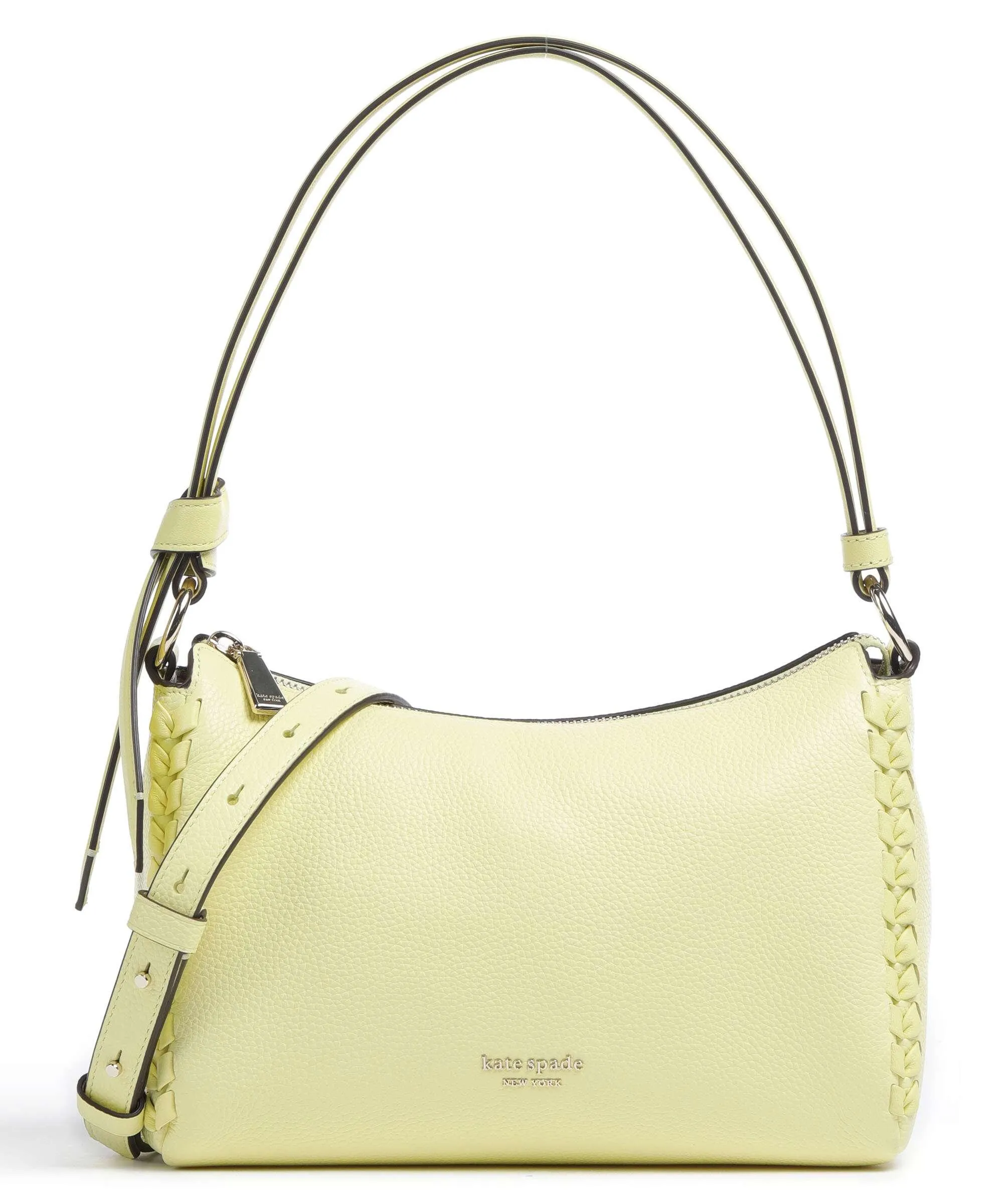  Kate Spade New York Knott Borsa a spalla pelle granulata giallo  