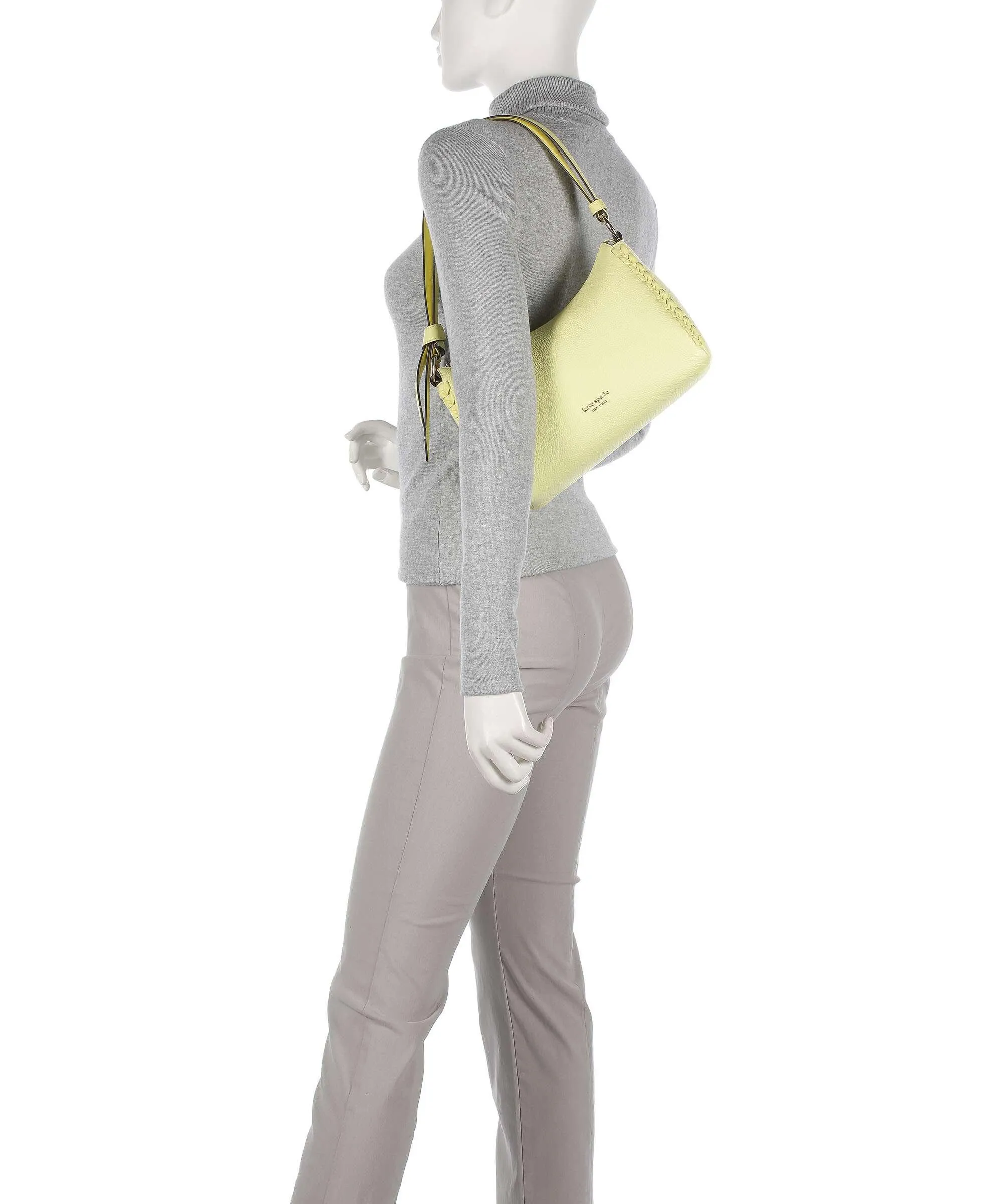  Kate Spade New York Knott Borsa a spalla pelle granulata giallo  