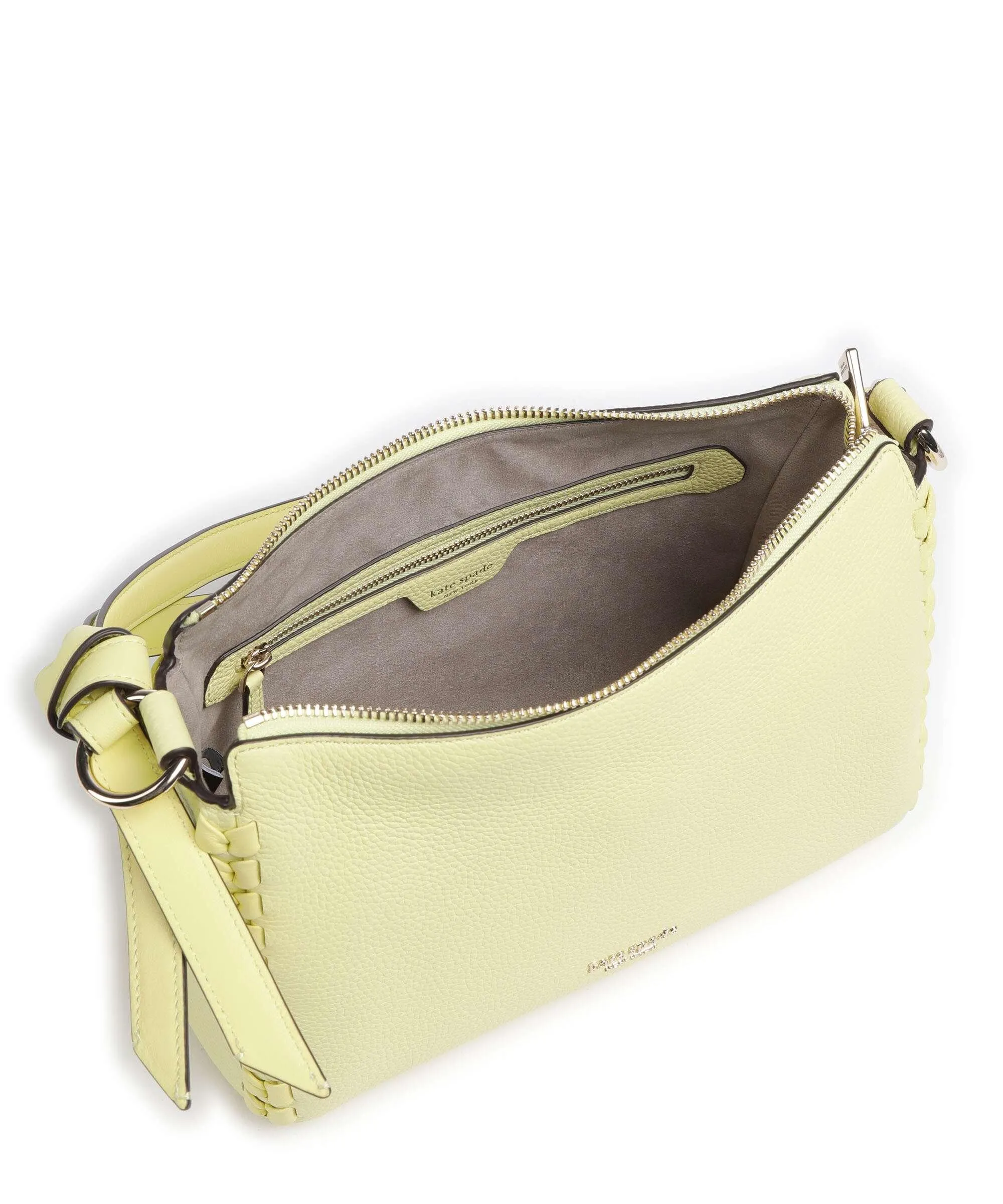  Kate Spade New York Knott Borsa a spalla pelle granulata giallo  
