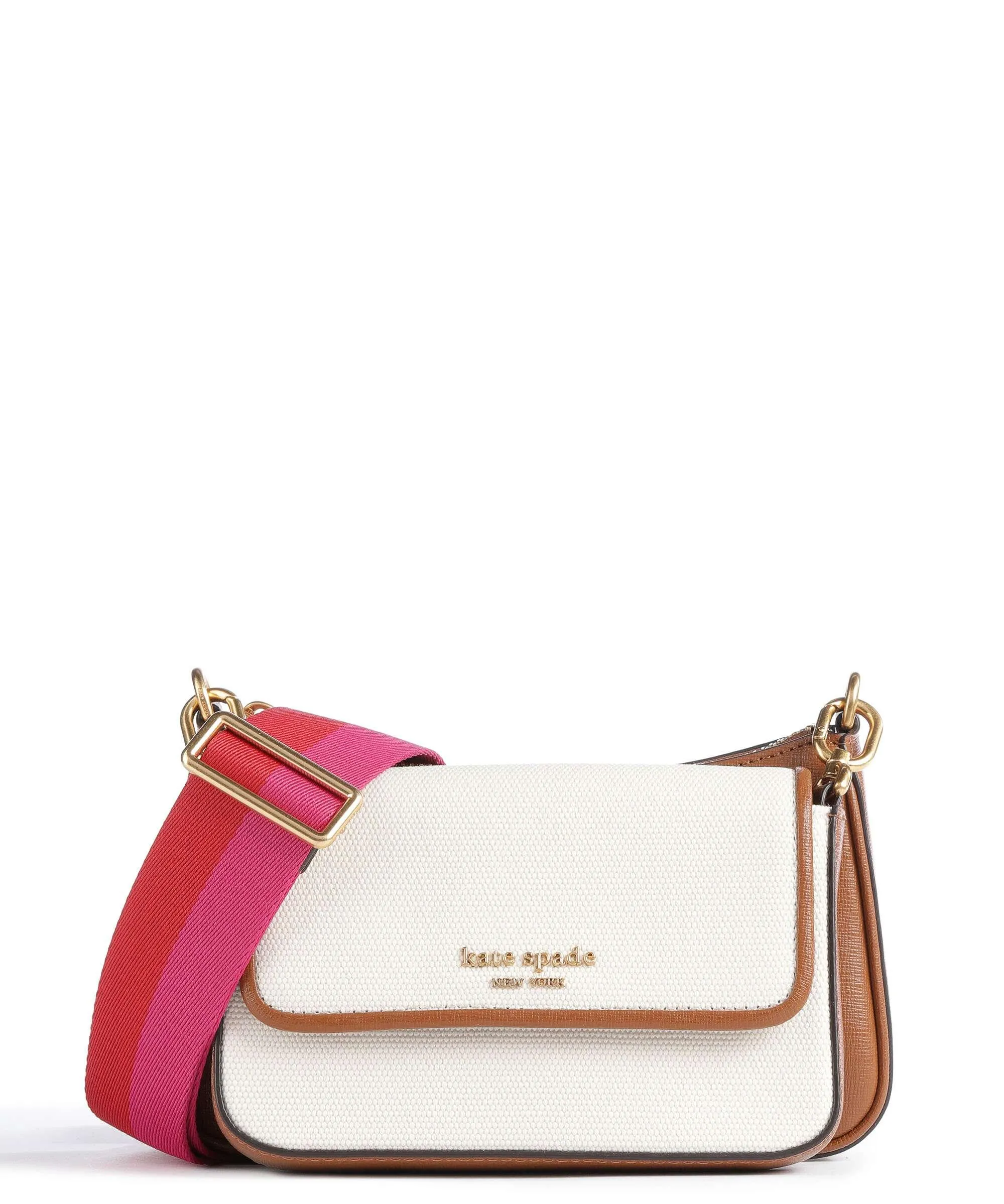  Kate Spade New York Morgan Double Up Borsa a tracolla tela, pelle granulata marrone  