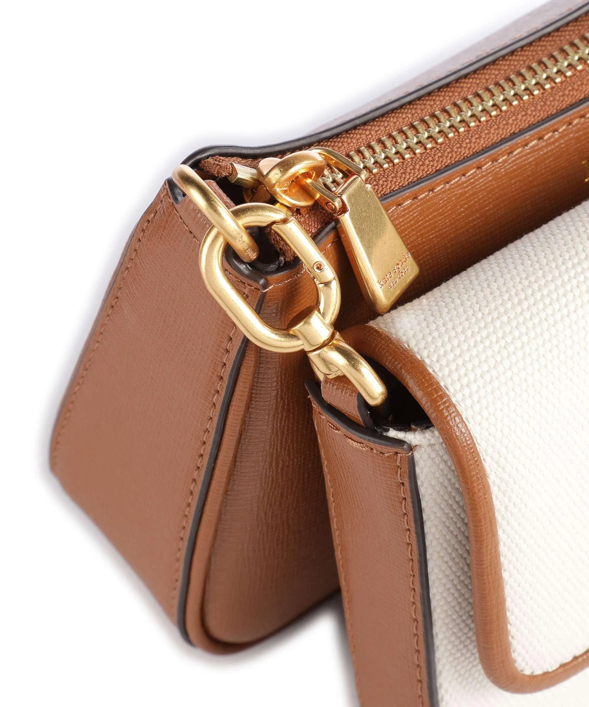  Kate Spade New York Morgan Double Up Borsa a tracolla tela, pelle granulata marrone  