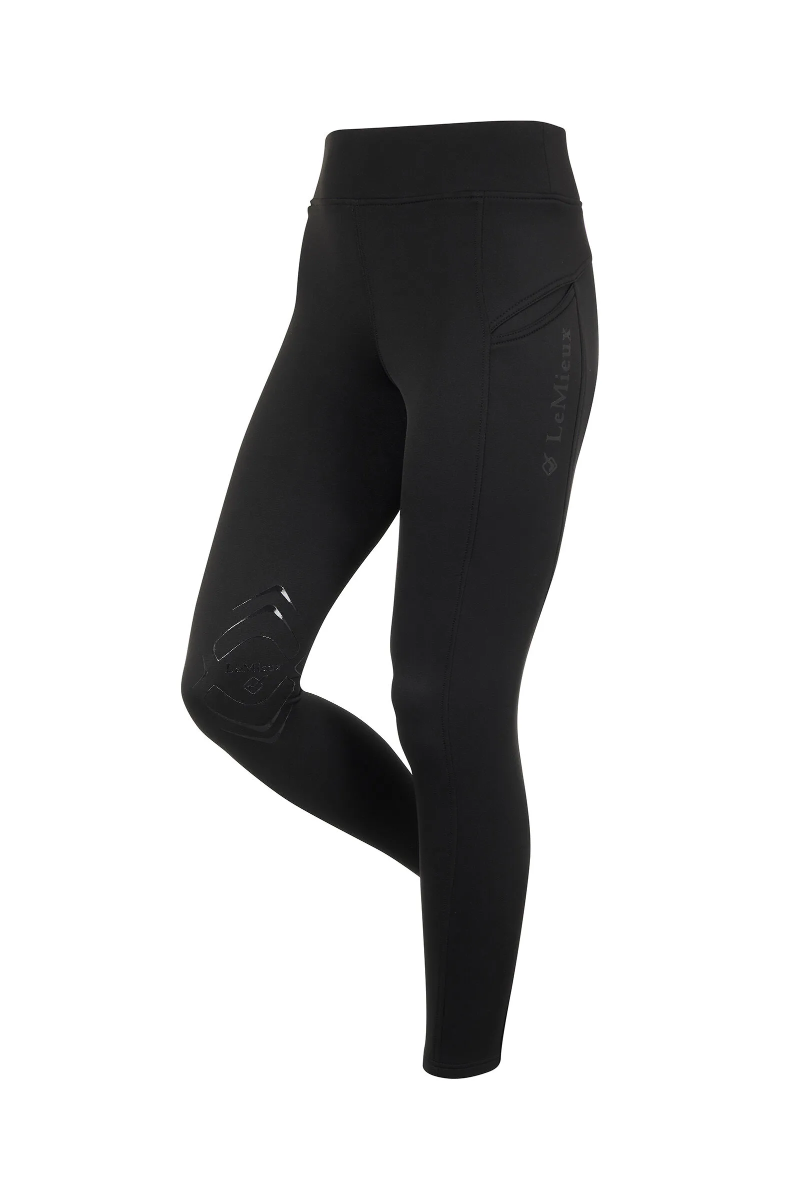 LeMieux Pantaloni da equitazione senza allacciatura per donna, in tessuto spazzolato e grip al ginocchio