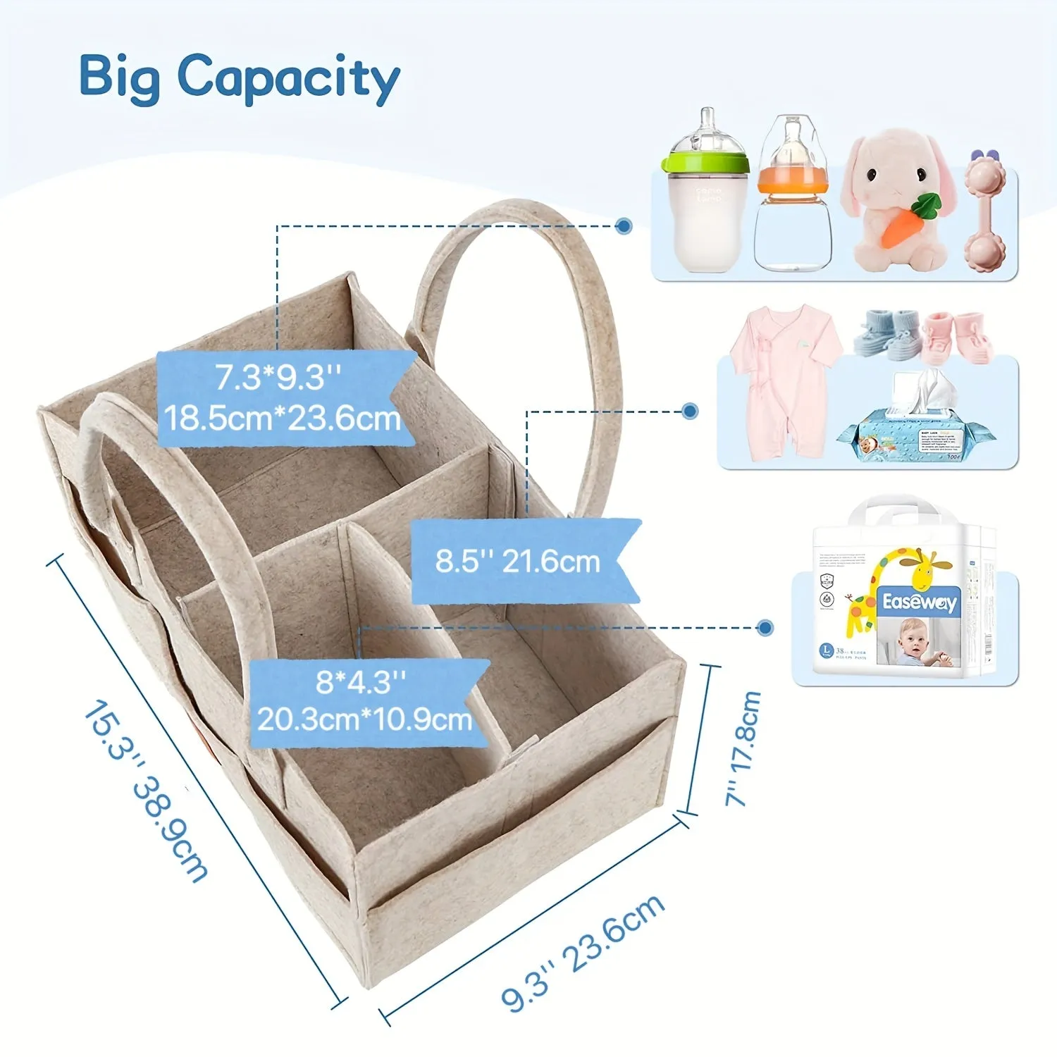 Massimizza il tuo fasciatoio con questo adorabile organizer per pannolini per neonati e ragazze! , Regalo di Natale del Giorno d