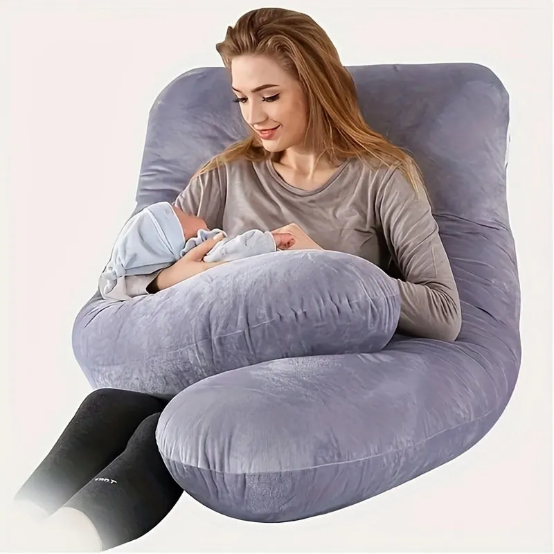 Massimo comfort per le future mamme - Fascia per cuscino per gravidanza a forma di U con supporto multifunzionale per la vita, r