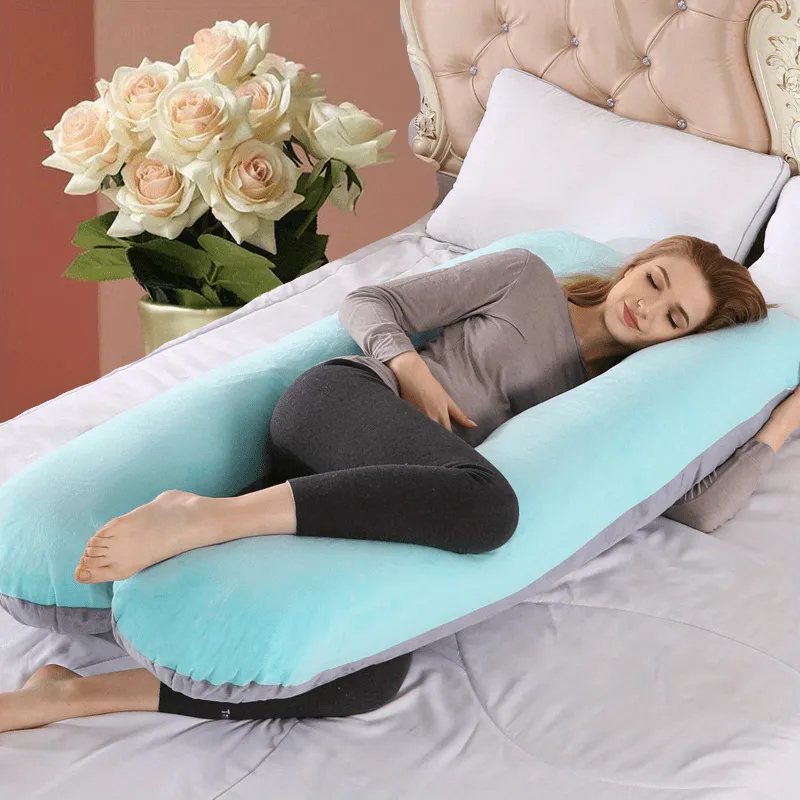 Massimo comfort per le future mamme - Fascia per cuscino per gravidanza a forma di U con supporto multifunzionale per la vita, r
