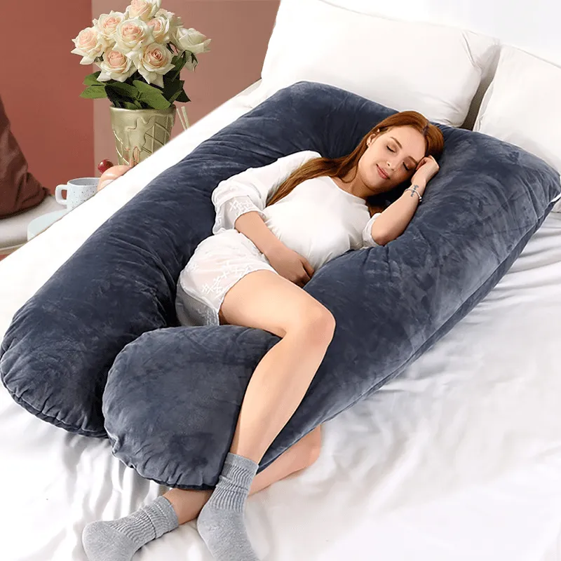 Massimo comfort per le future mamme - Fascia per cuscino per gravidanza a forma di U con supporto multifunzionale per la vita, r