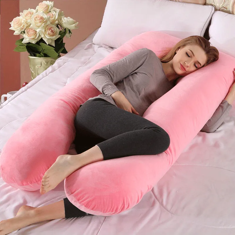 Massimo comfort per le future mamme - Fascia per cuscino per gravidanza a forma di U con supporto multifunzionale per la vita, r